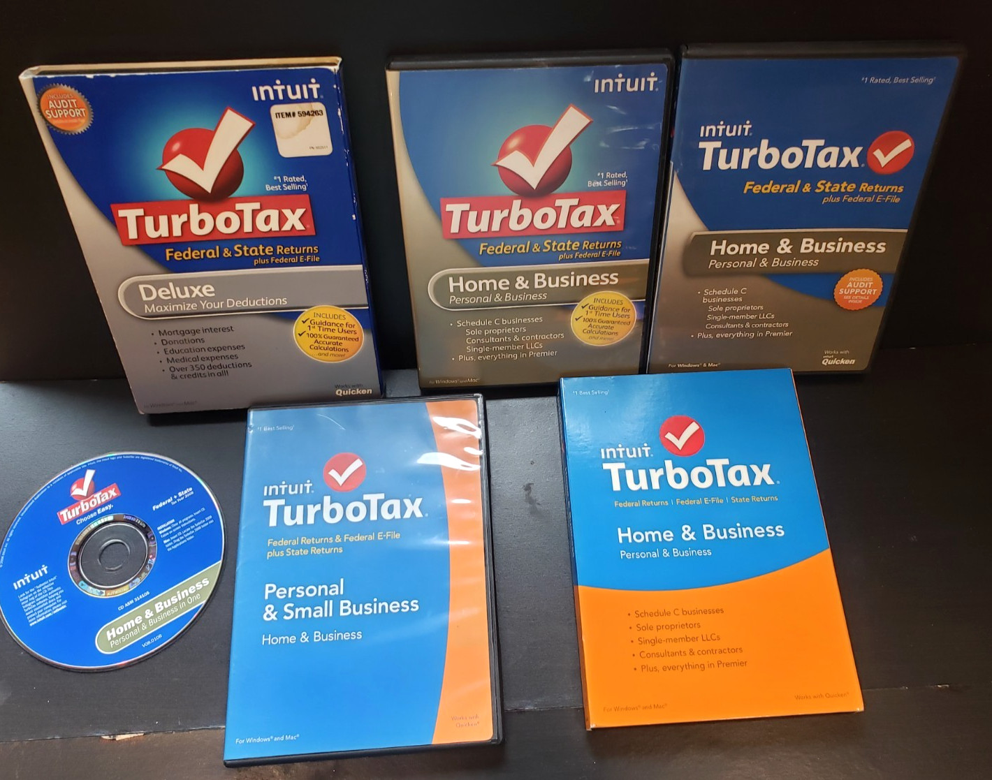 Intuit TurboTax Software CD’s – 2008, 2011, 2012, 2013, 2014 & 2015 Windows MAC