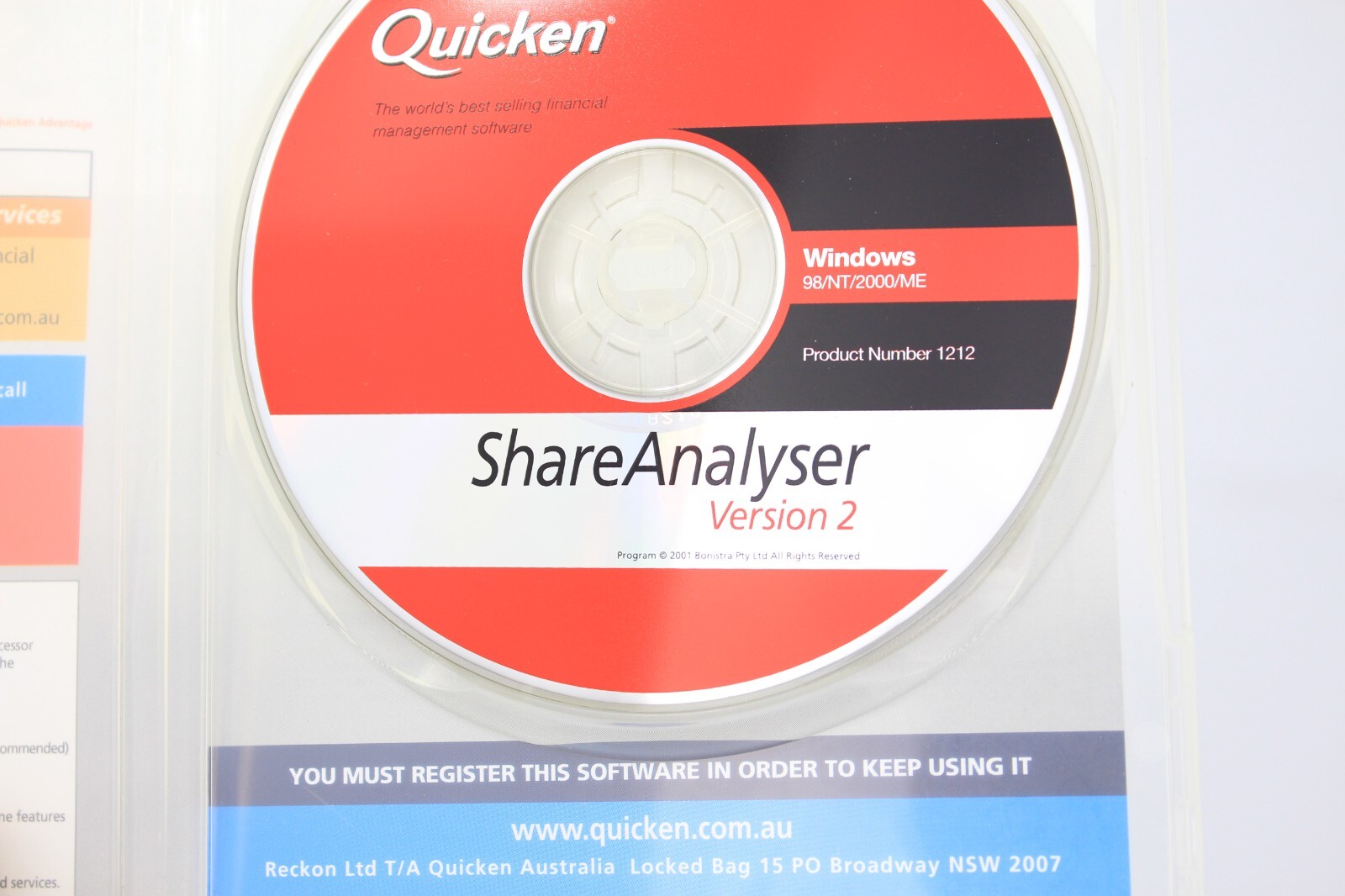 QUICKEN EASY SHAREANALYSER VERSION 2 STOCK MARKET STOCK MANAGER SOFTWARE Retro