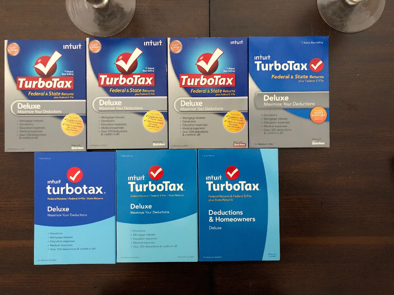 Lot of 7 TurboTax Deluxe For Tax Years 2010-2016 Software
