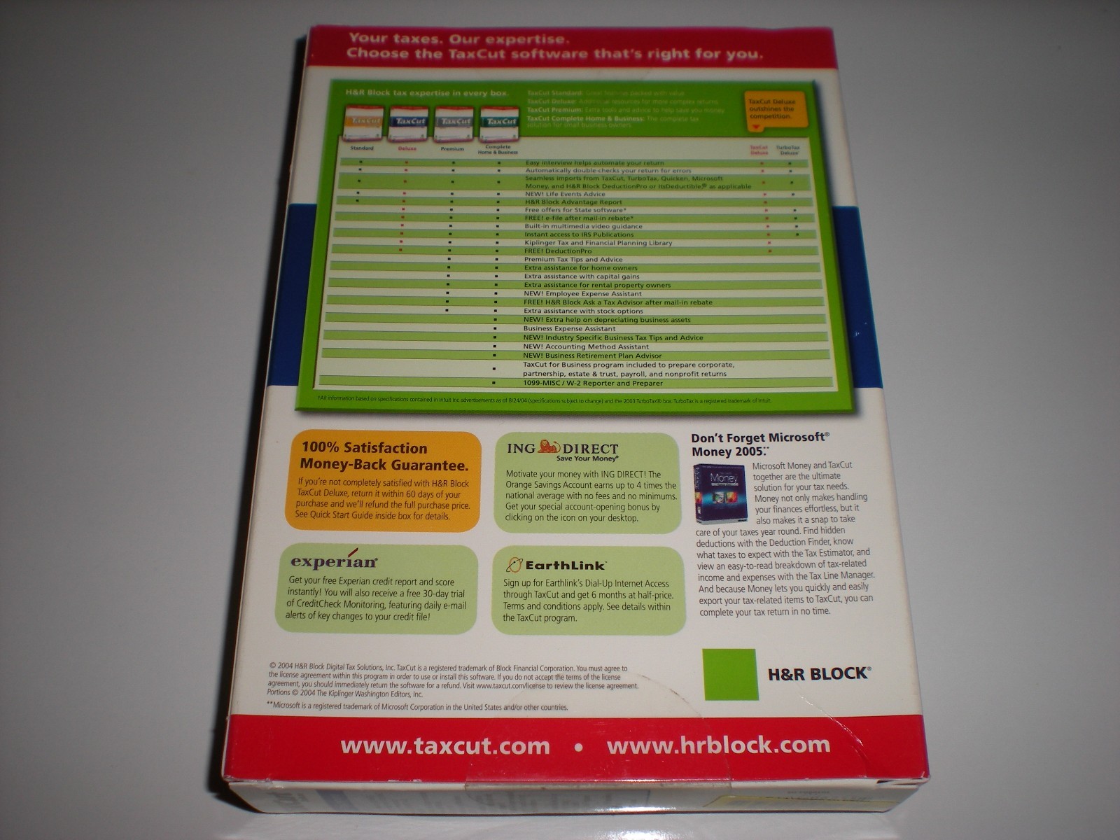 H&R Block TaxCut 2004 Deluxe Tax Cut imports Turbotax. New in box