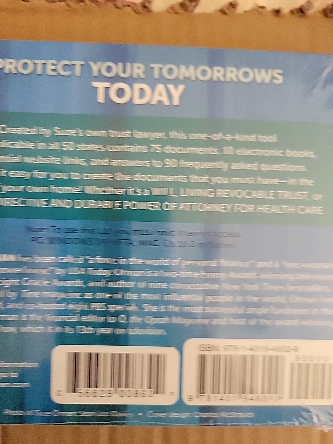 Suze Orman – Protect Your Tomorrows Today (CD-ROM) Hay House. NEW