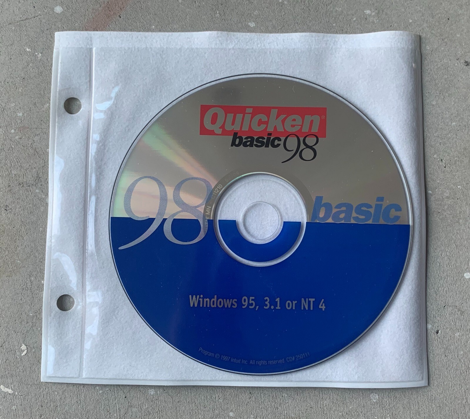 Quicken 98 Basic For Windows 95, 3.1 Or NT 4 Disc Only