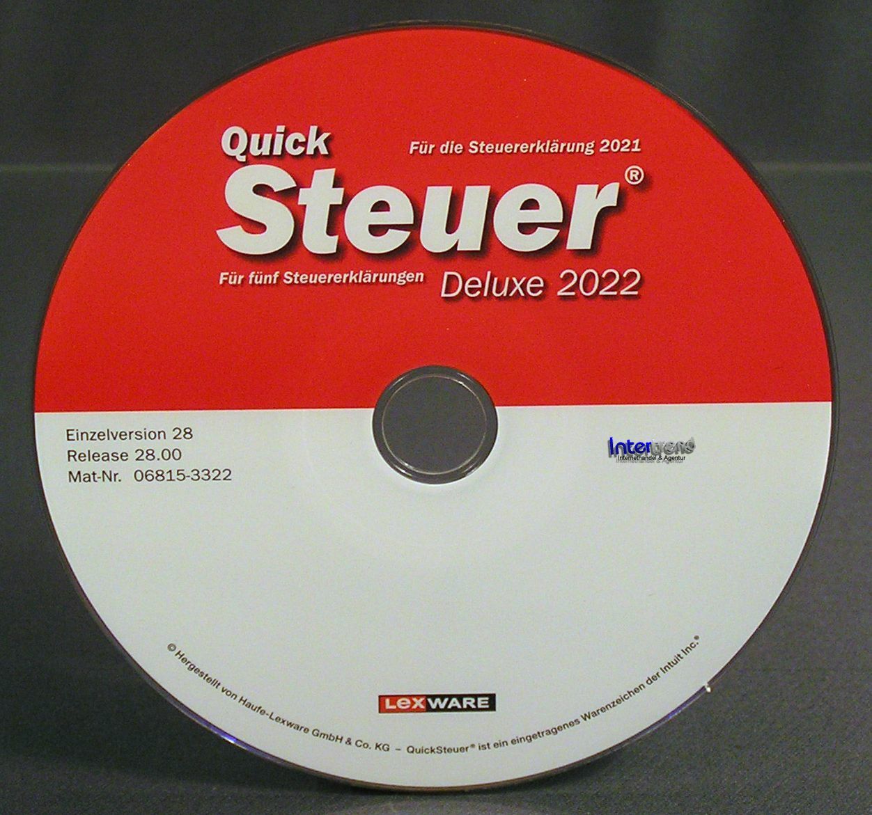 Lexware QuickTax Deluxe 2022 Full Version Box, CD Manual Tax Year 2021 NEW