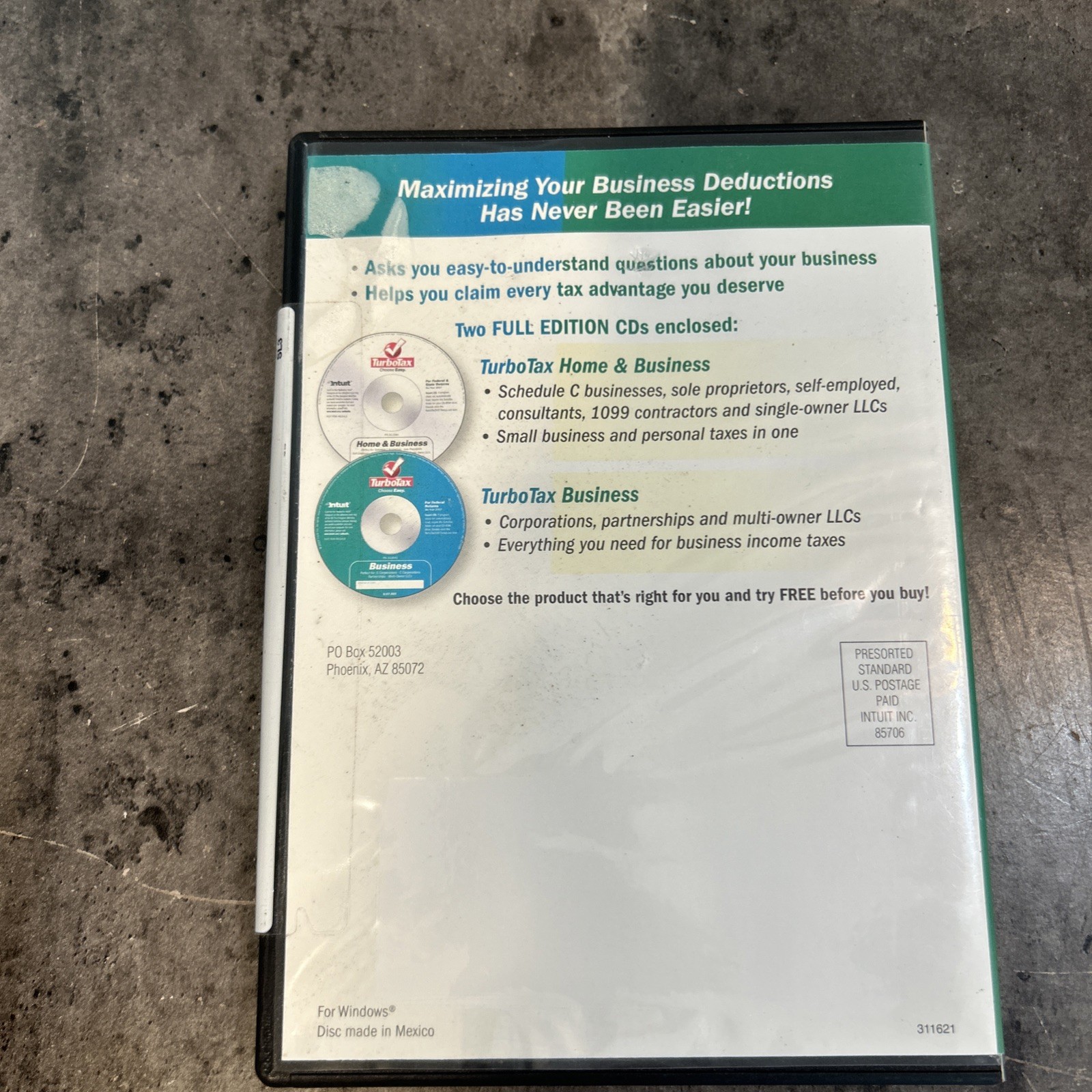 TURBO TAX CD: 2007 For Small BUSINESS