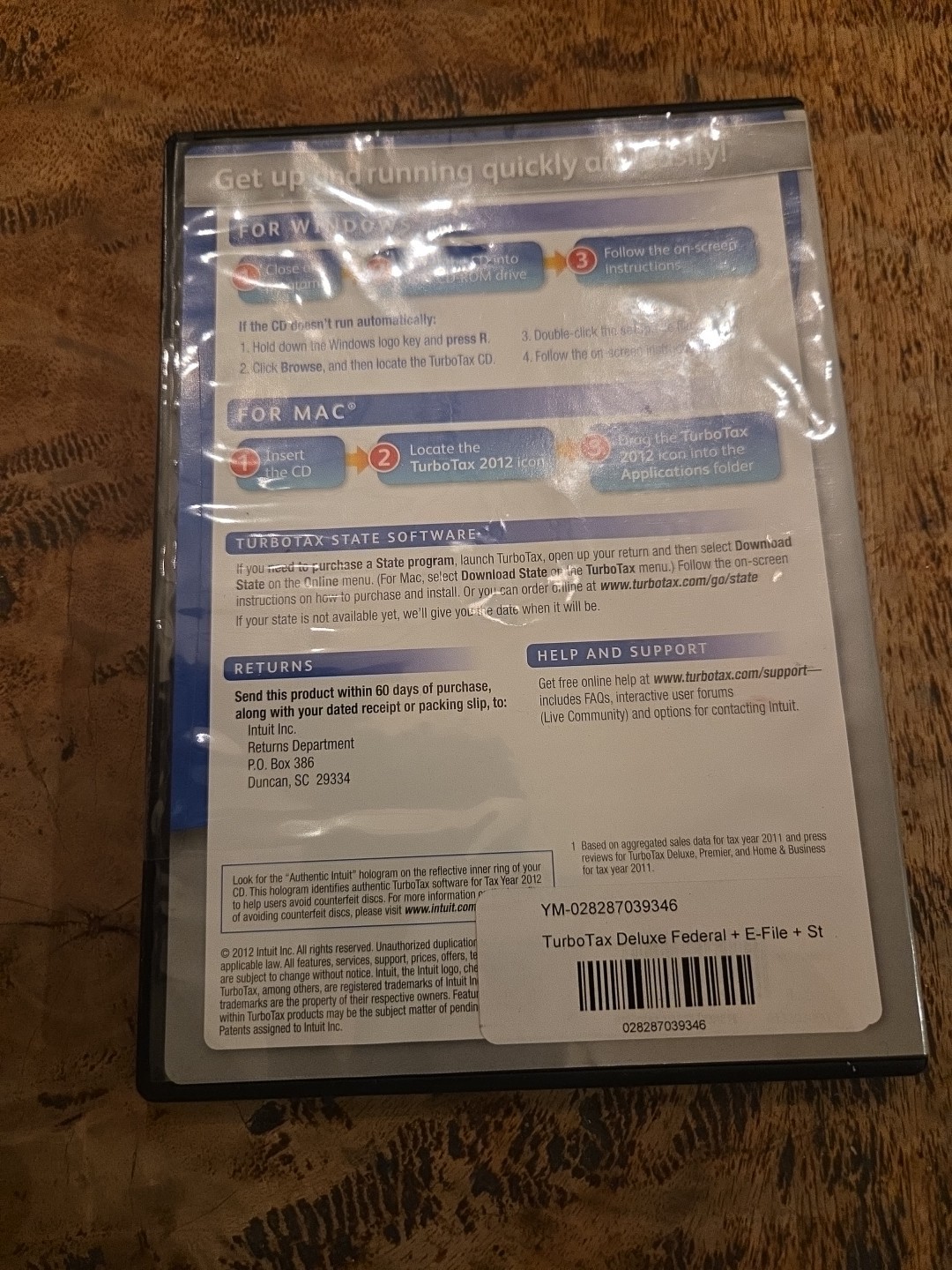 2012 TurboTax Deluxe Federal/State Returns + E-File, New Sealed in Retail Box