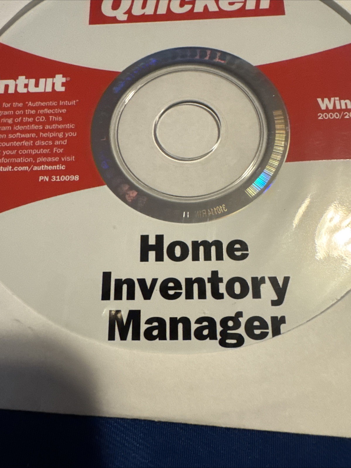Intuit Quicken Home Inventory Manager for Windows ’00/’03/XP/Vista Preowned