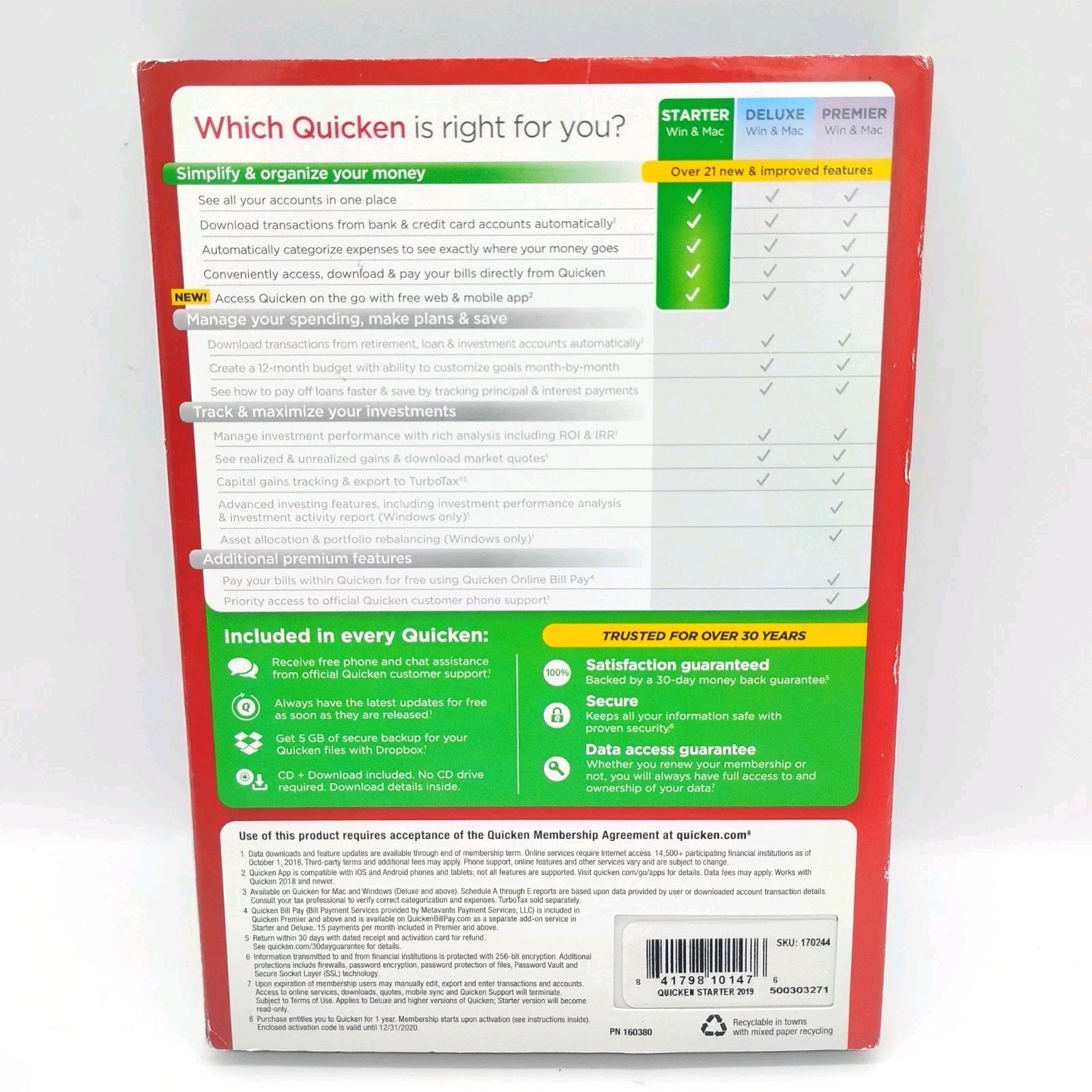 Intuit Quicken Starter Edition 2019 (Windows PC & Mac) Organize Your Money