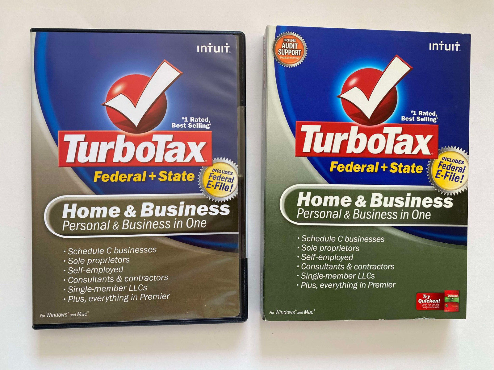 2008 TurboTax Home & Business Windows & Mac CD Federal & State returns VERY GOOD