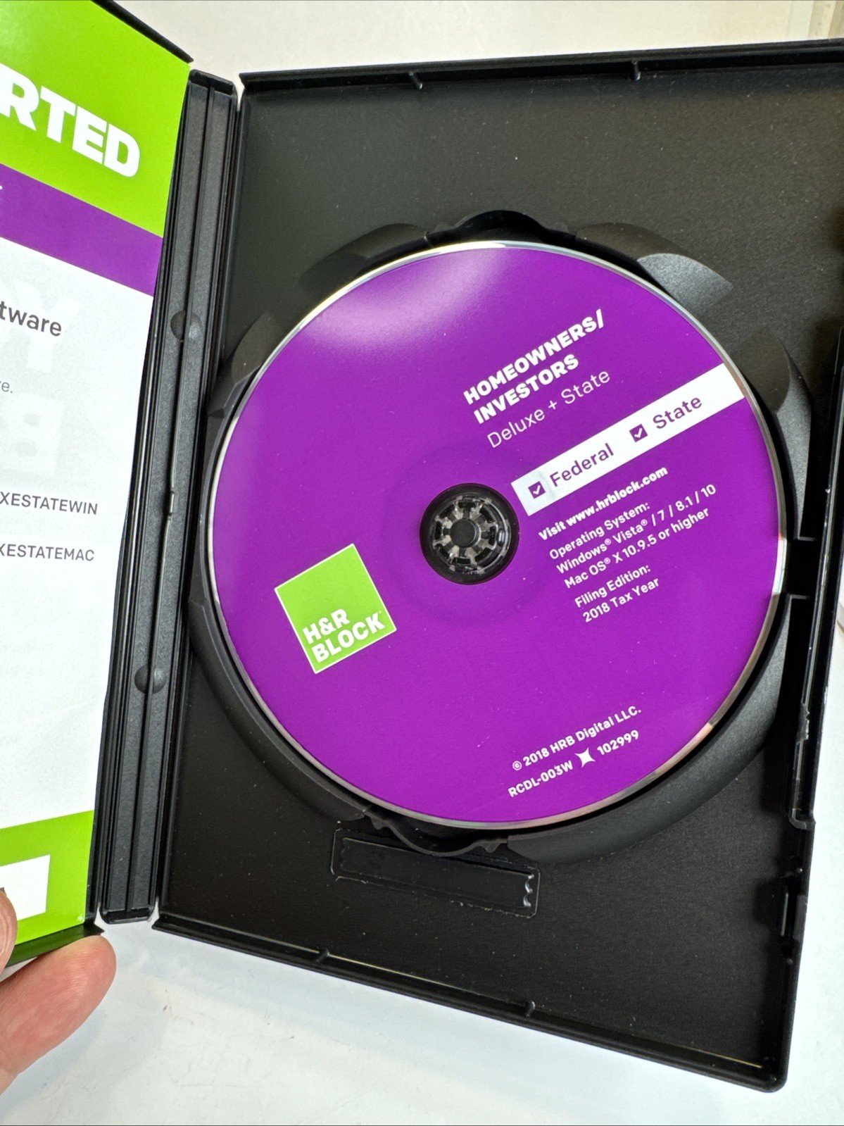 H&R Block Deluxe + State 2018 Tax Software STATE AND FEDERAL With Code