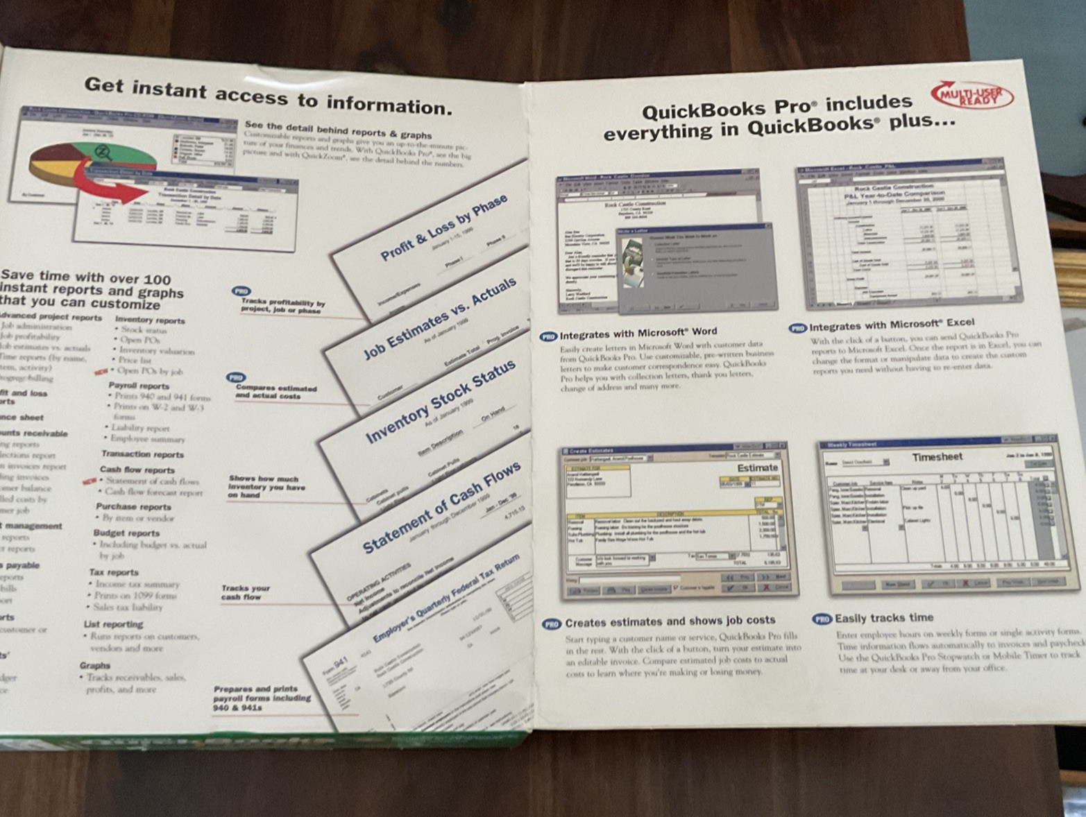 Quicken Quickbooks Pro 99 Software – Original Box Manuals & Paperwork !