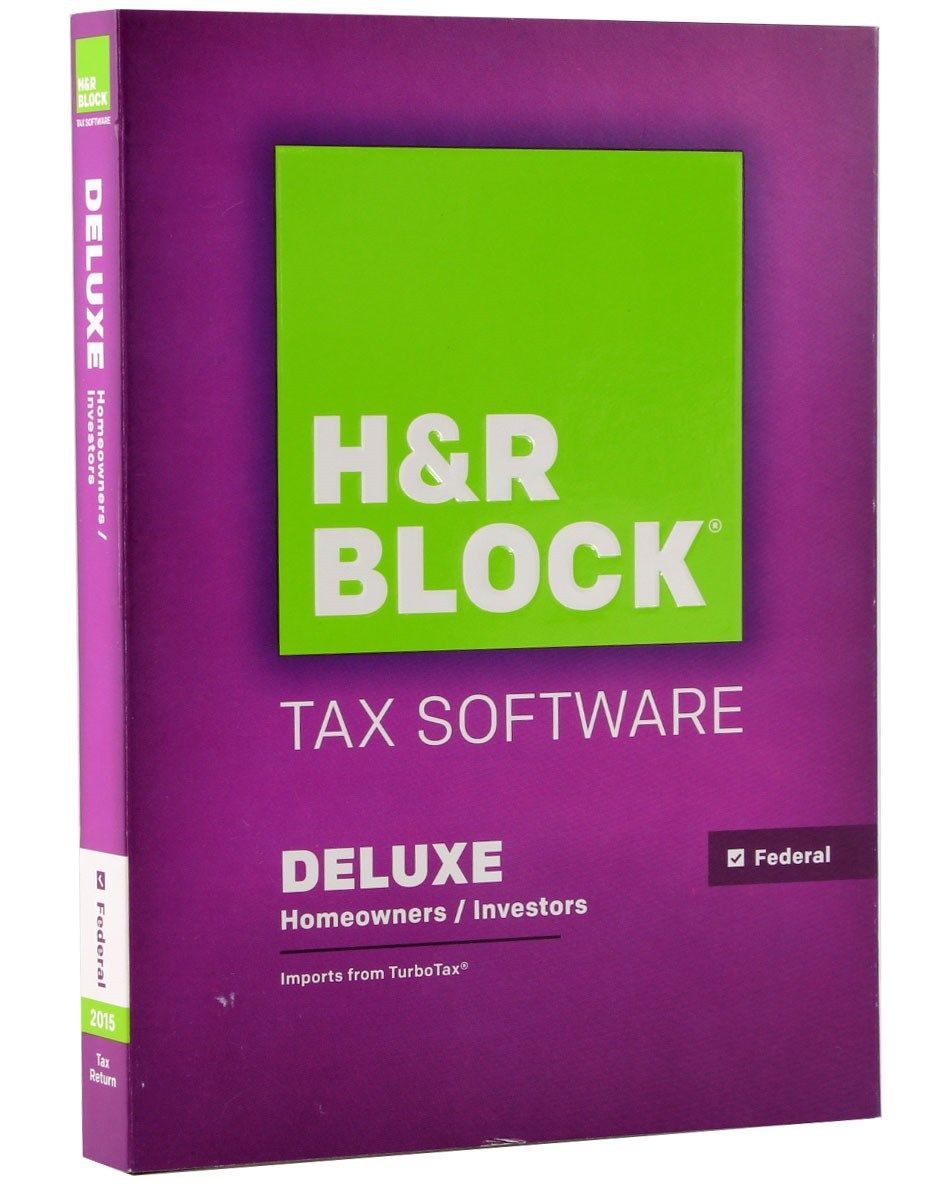 2015 H&R Block turbo DELUXE Federal Tax Cut New sealed CD in Retail Box!