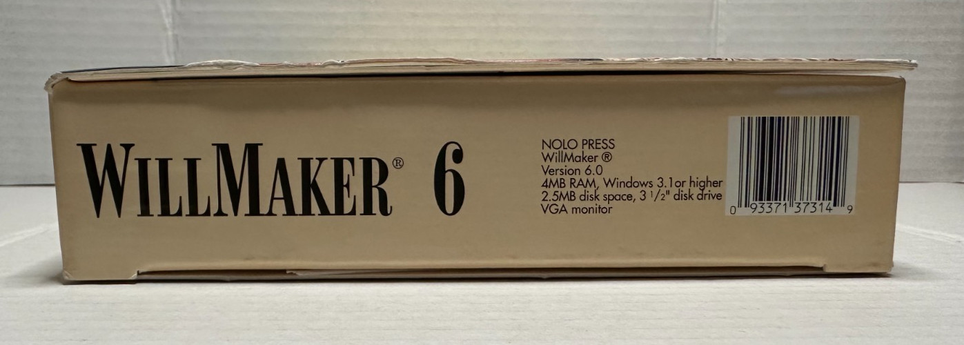 VTG Nolo WillMaker 6 PC MS-DOS 3.1 Living Will Final Arrangement Maker Vintage
