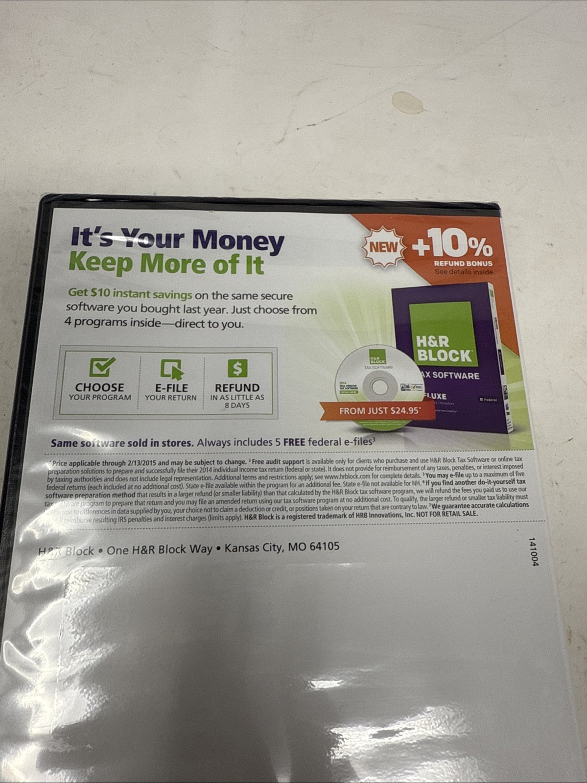 H & R Block One-Stop Shopping Tax Software 2014 Tax Year-RARE-SHIP N 24 HRS-NEW