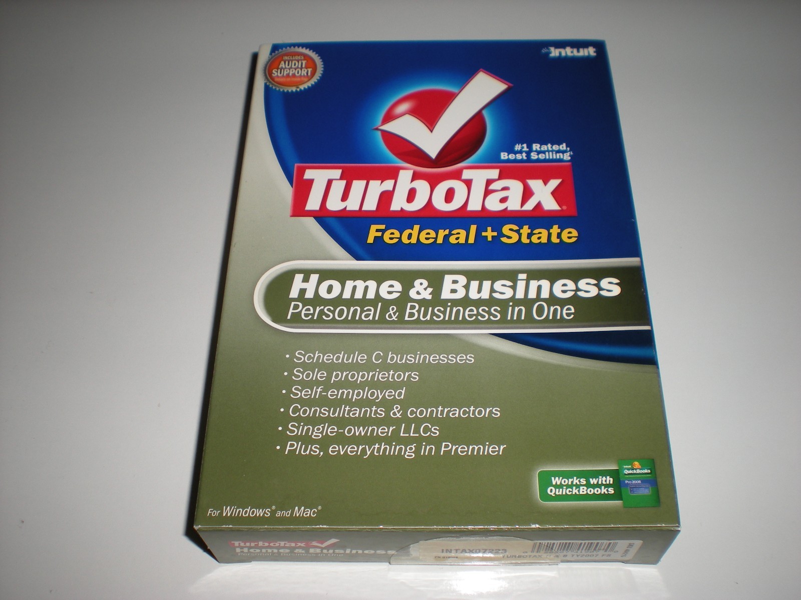 Turbotax 2007 Home & Business with state. New in box.