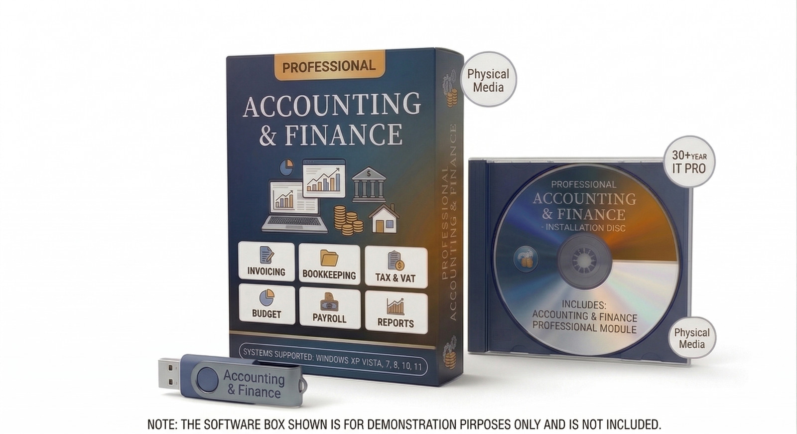Small Business Accounting Bookkeeping Invoicing Payroll Tax Filing USB DVD PC