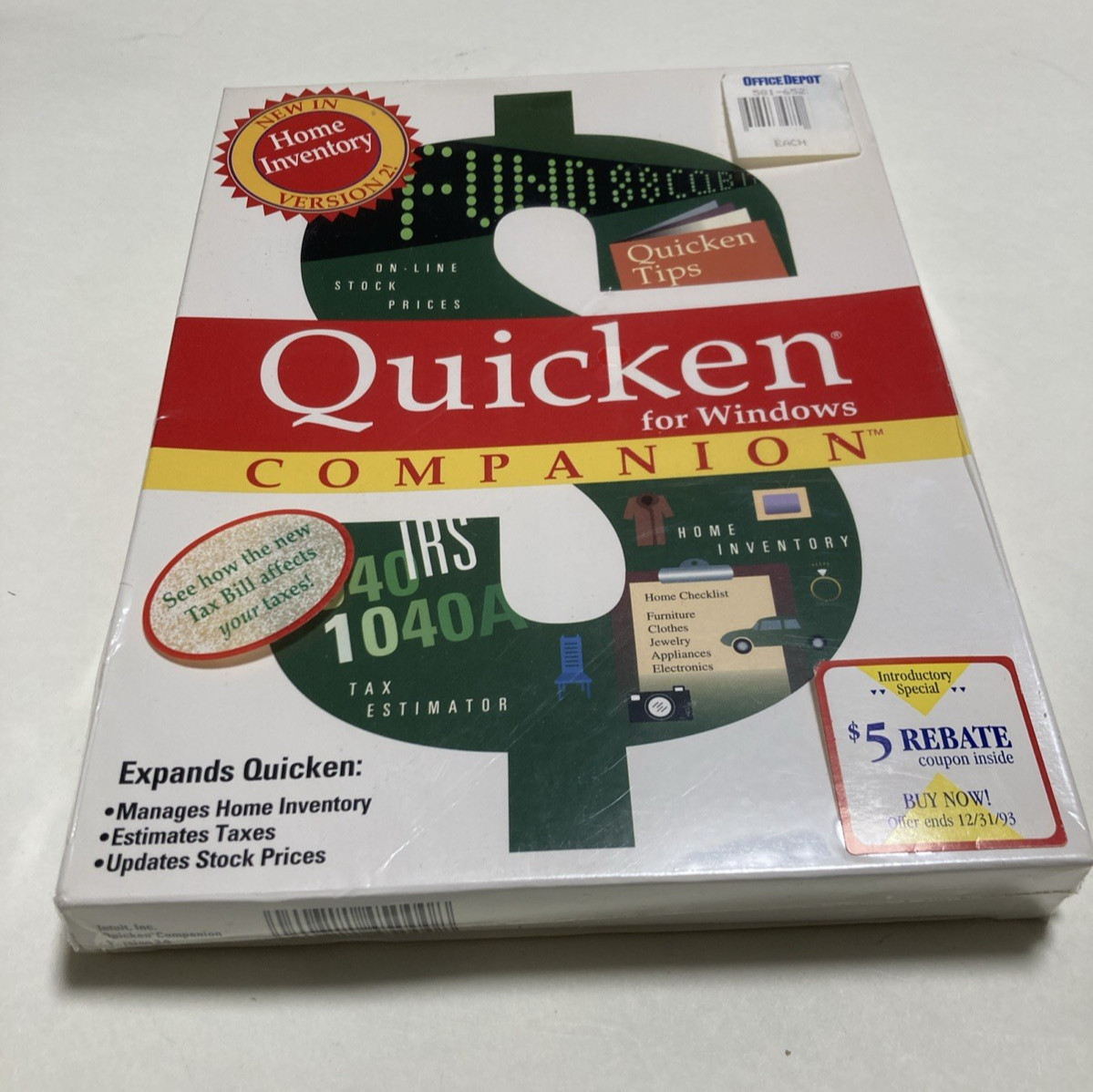 Intuit Quicken Companion Version 2.0 For Windows 3.5” Disks Factory Sealed
