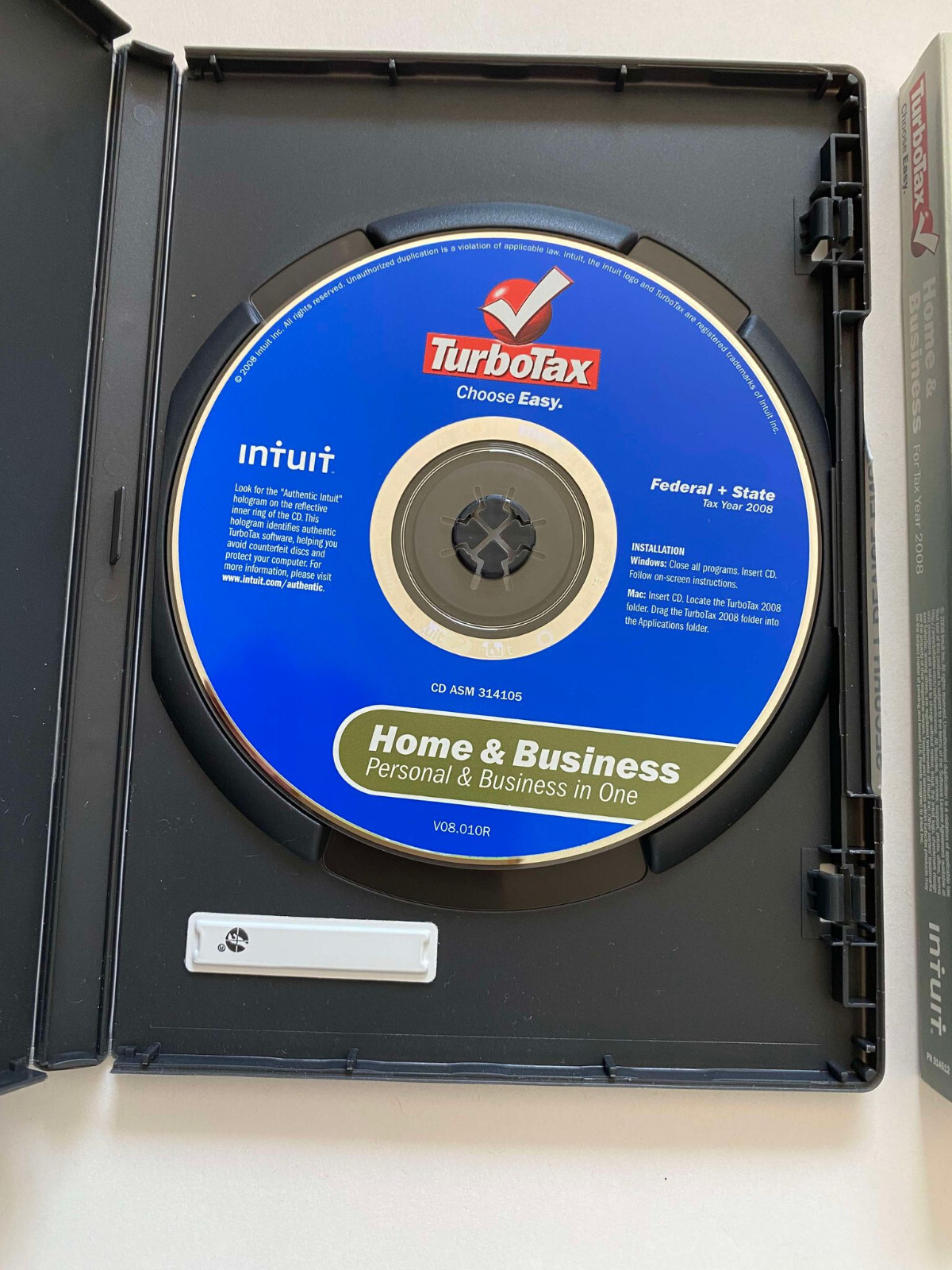 2008 TurboTax Home & Business Windows & Mac CD Federal & State returns VERY GOOD