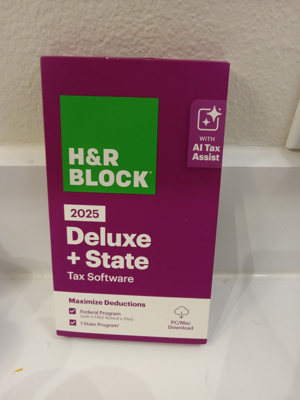 (1) BOX H&R BLOCK 2025 DELUXE + STATE TAX SOFTWARE PC/MAC DOWNLOAD