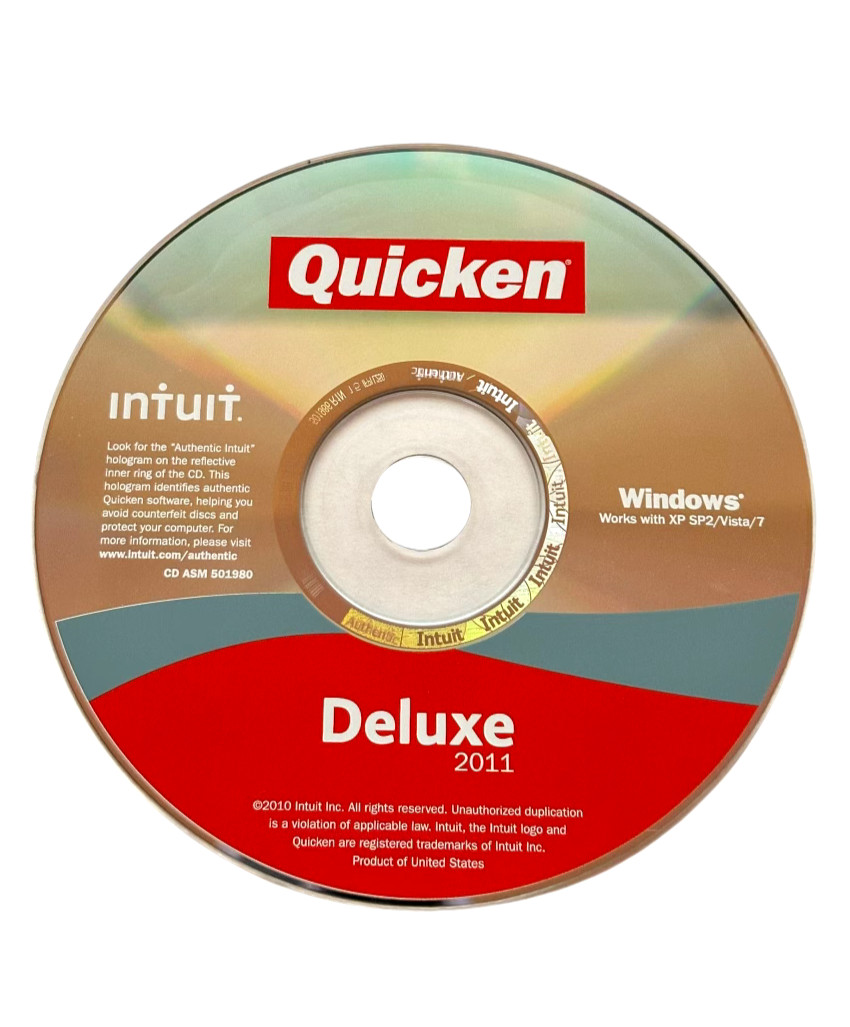 Intuit Quicken Deluxe 2011 for Windows XP SP2/Vista/7 NOT FOR Win 10/11
