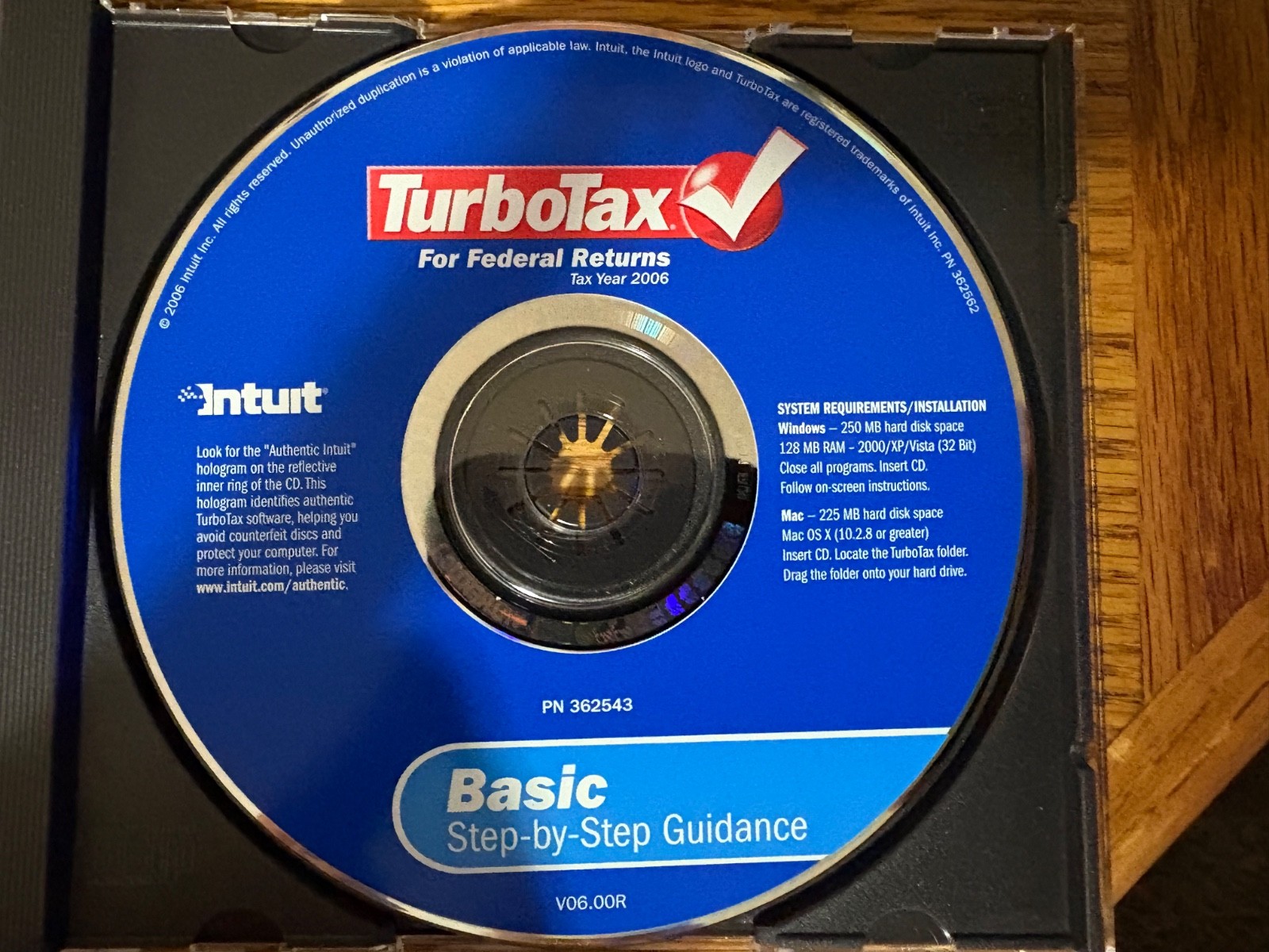 Intuit Turbotax Basic 2006 Software in Jewel Case