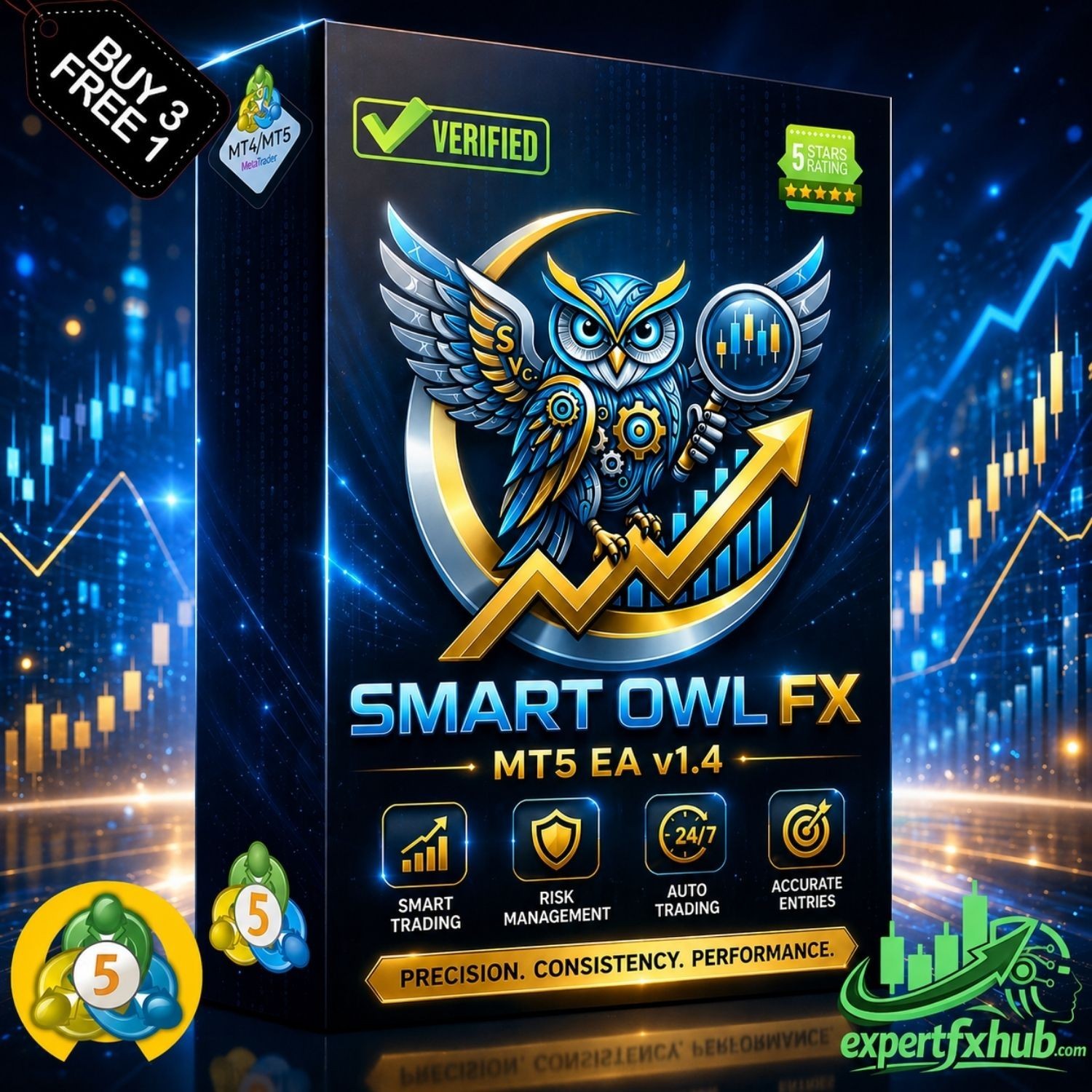 v1.4 Smart Owl EA Metatrader MT5 Algo Bot Trading Forex Robot prop firm MQL5