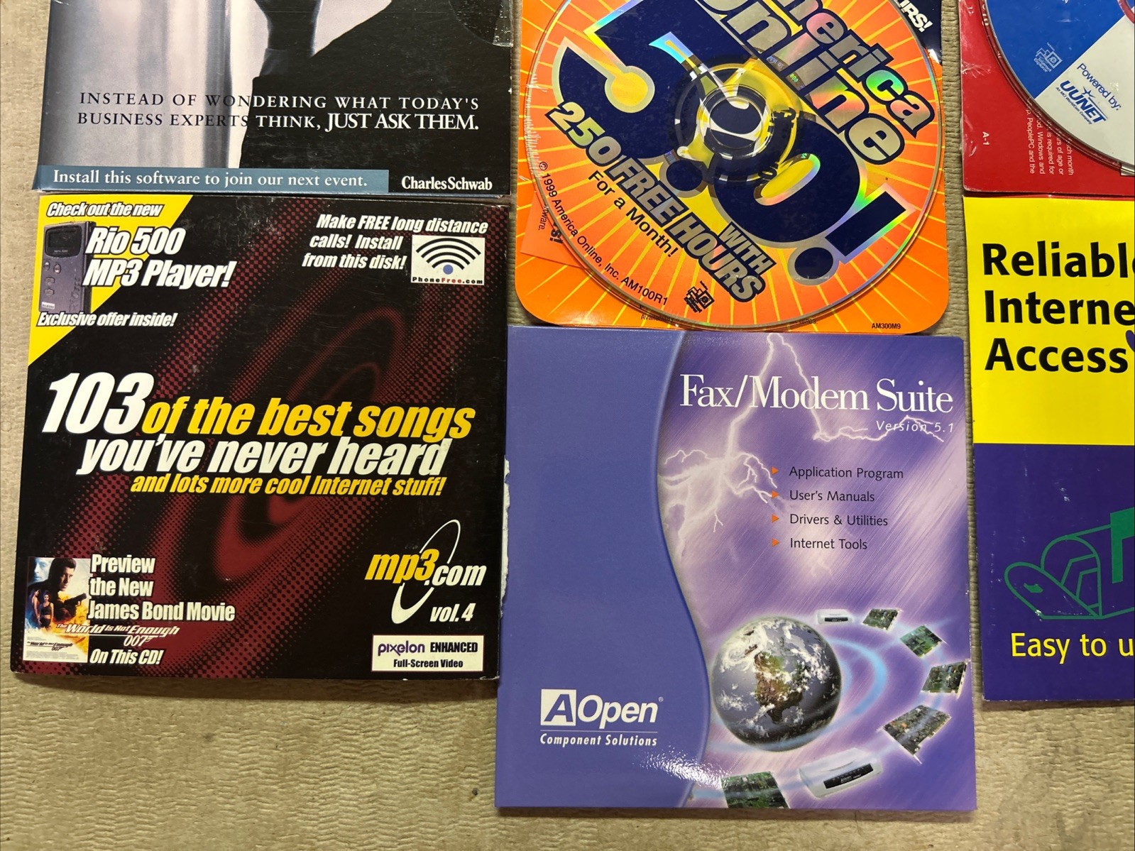 Lot of Various Financial/Modem/Turbo/MP3…. Software For Windows 95/98….