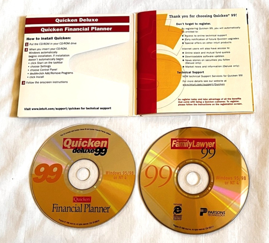 Quicken Suite 99 For Windows 95 / 98 / NT w/Family Lawyer & Financial Planner