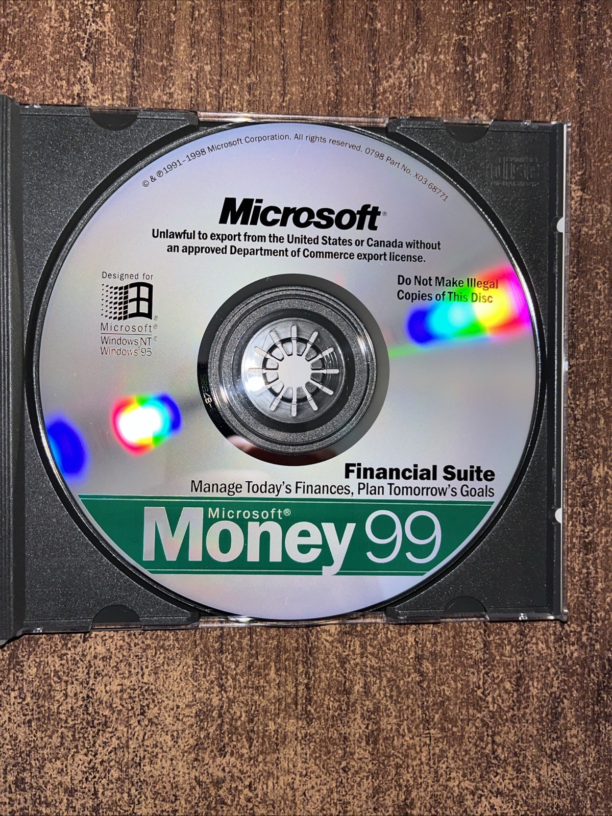 Microsoft Money 99 Financial Suite (1999) Financial Management CD-ROM Win 95 98