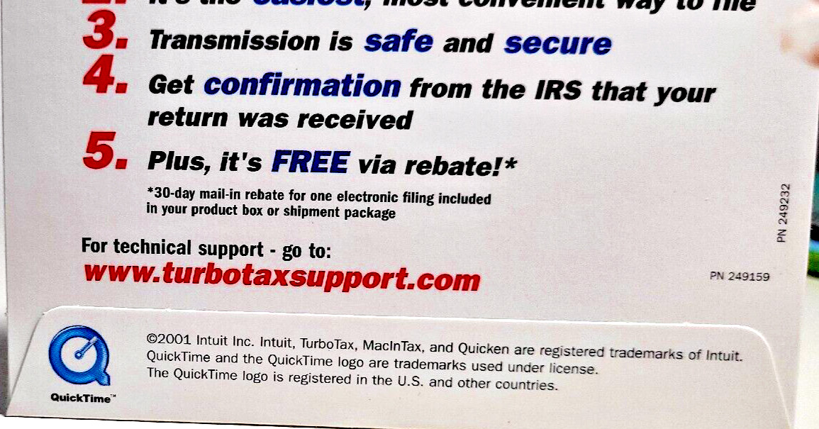 Quicken MacInTax 2001 Tax Year-TurboTax MacIntosh Home & Business CD-IRS-E-File