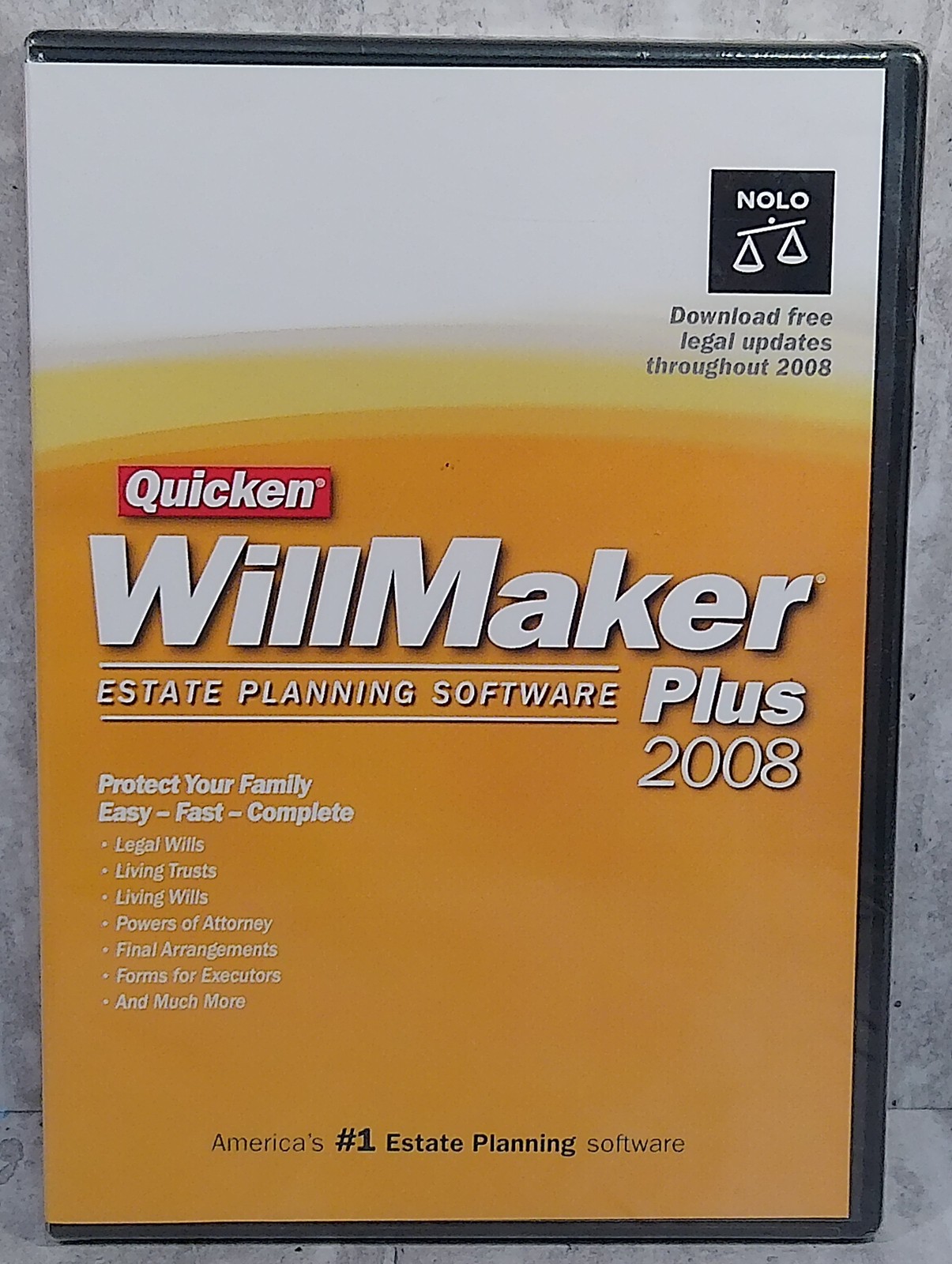 Quicken WillMaker Plus 2008 Estate Planning Software NOLO PC CD-ROM Legal Wills