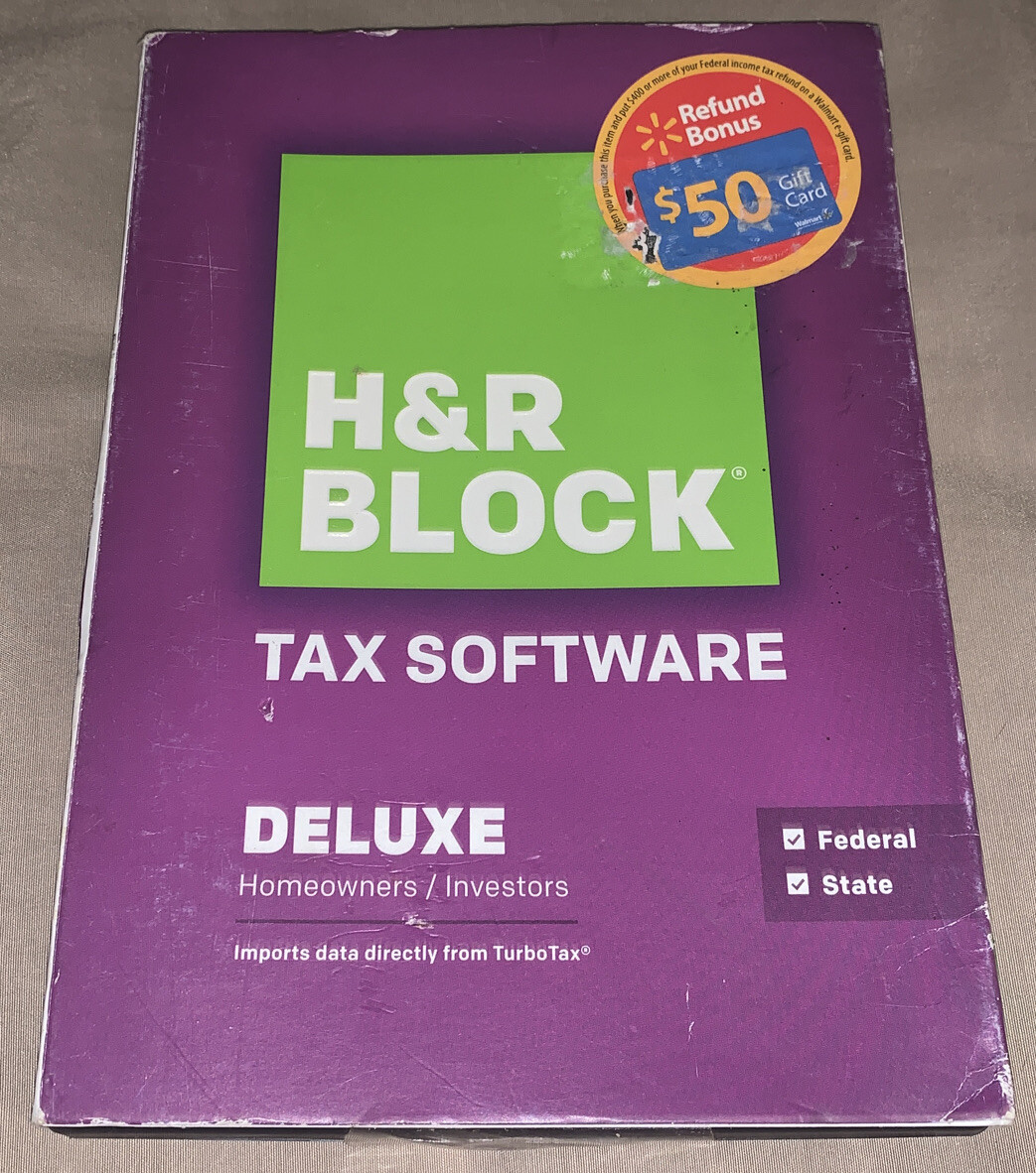 SEALED NEW H&R Block 2014 DELUXE Taxes Homeowner/Investor Federal+State tax CD