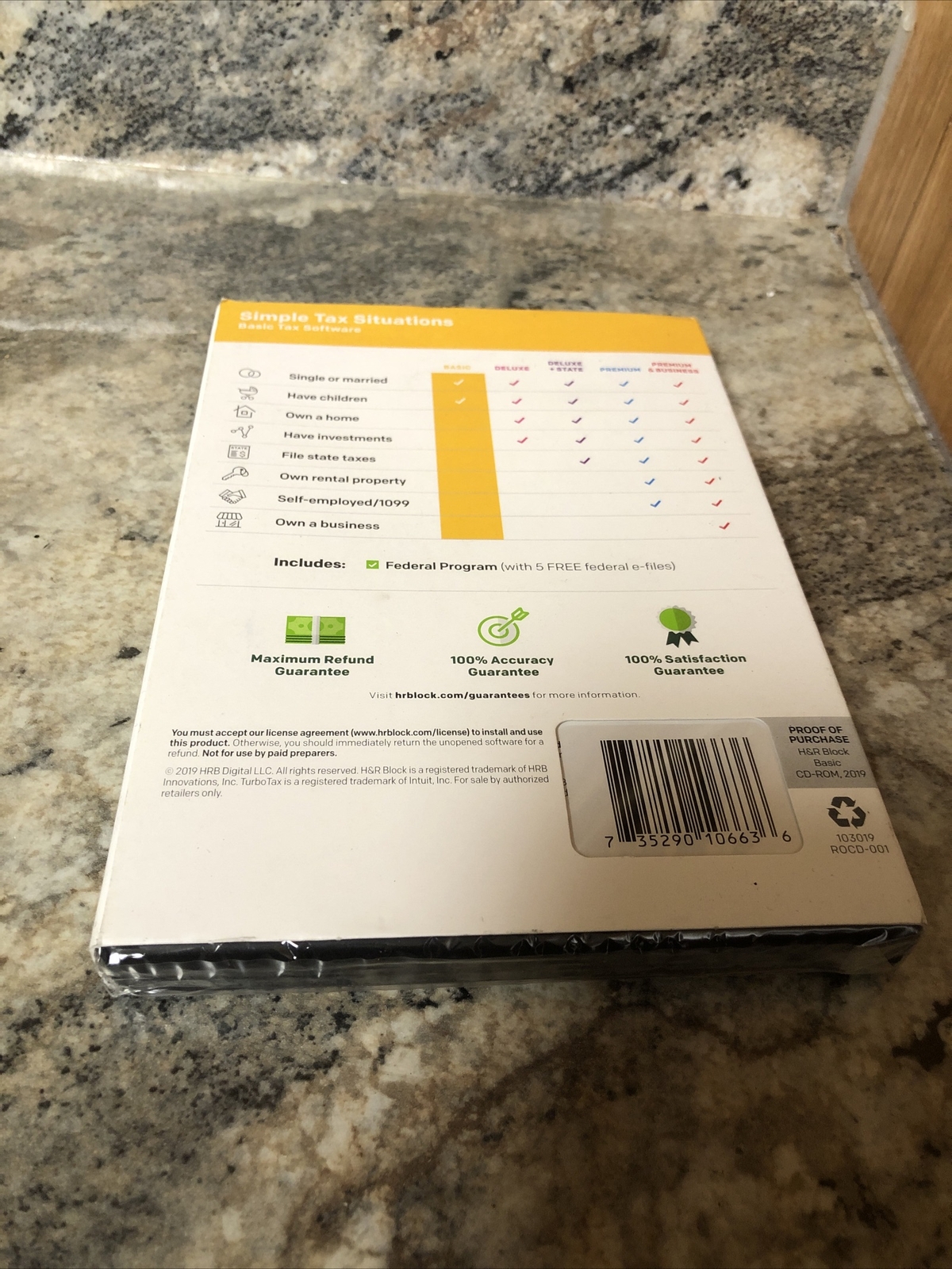 New 2019 H & R Block Simple Tax Situations Basic Tax Software Windows Mac