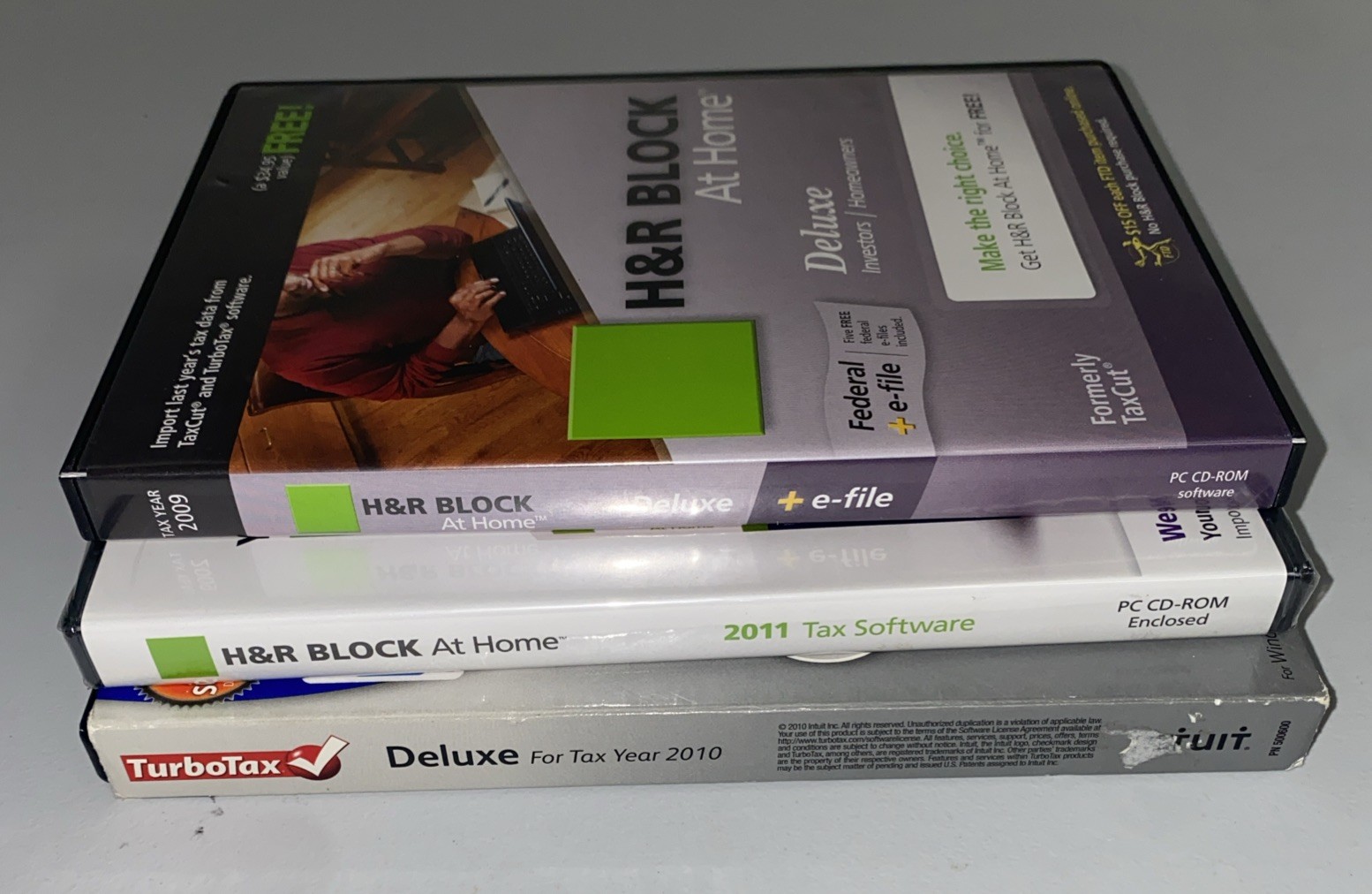 H&R Block 2011 & TurboTax 2009 CD Software + Free H&R Block 2009 NFR