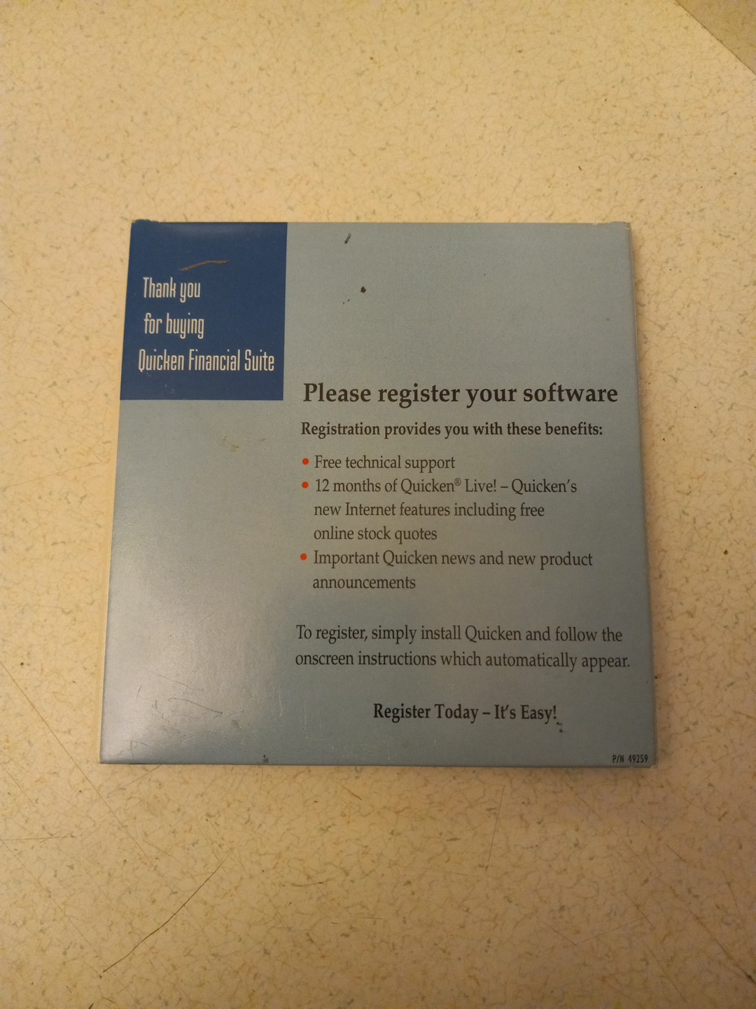 QUICKEN FINANCIAL SUITE FOR WINDOWS 95 & 3.1 