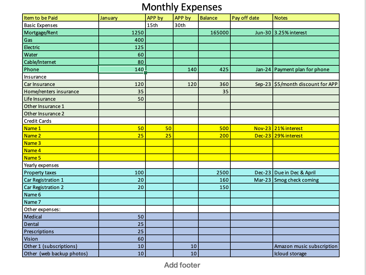 Excel Budget Template | Personal Finance Spreadsheet | 12 Month Budget Tracker