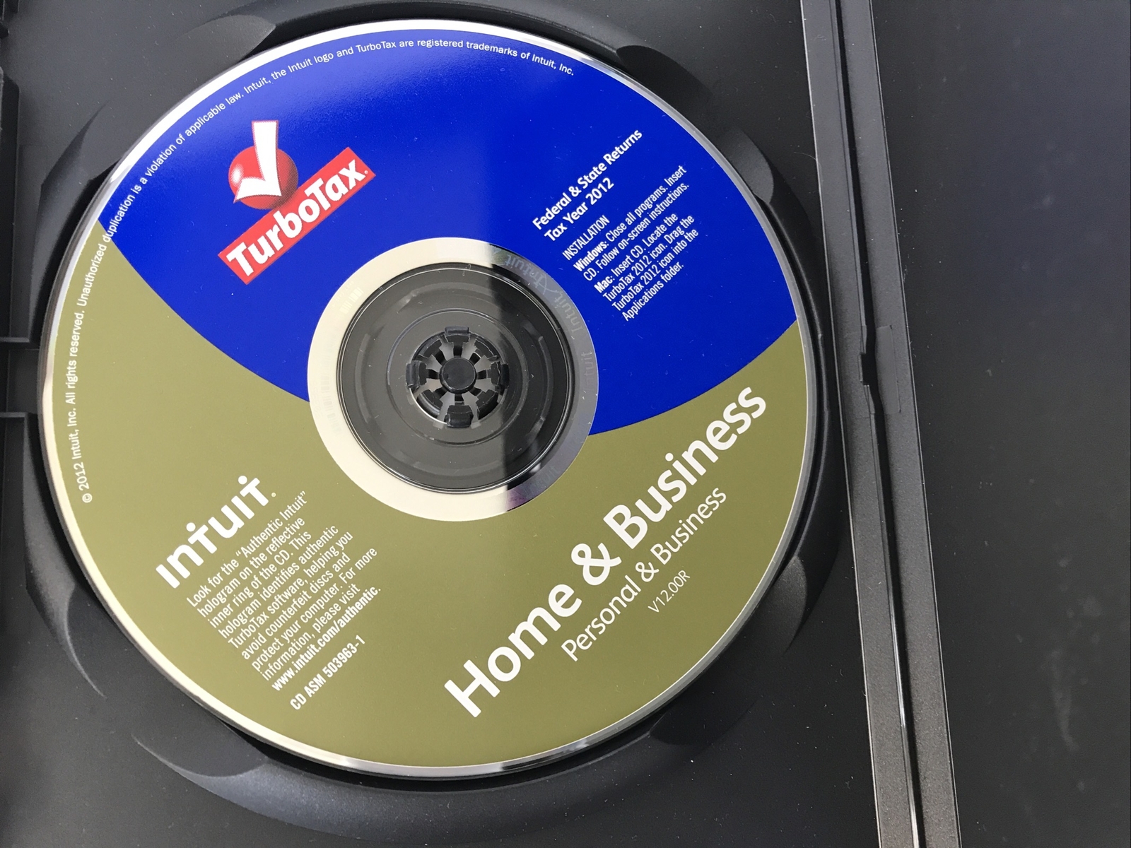 TurboTax Turbo Tax Home & Business Fed + State 2012