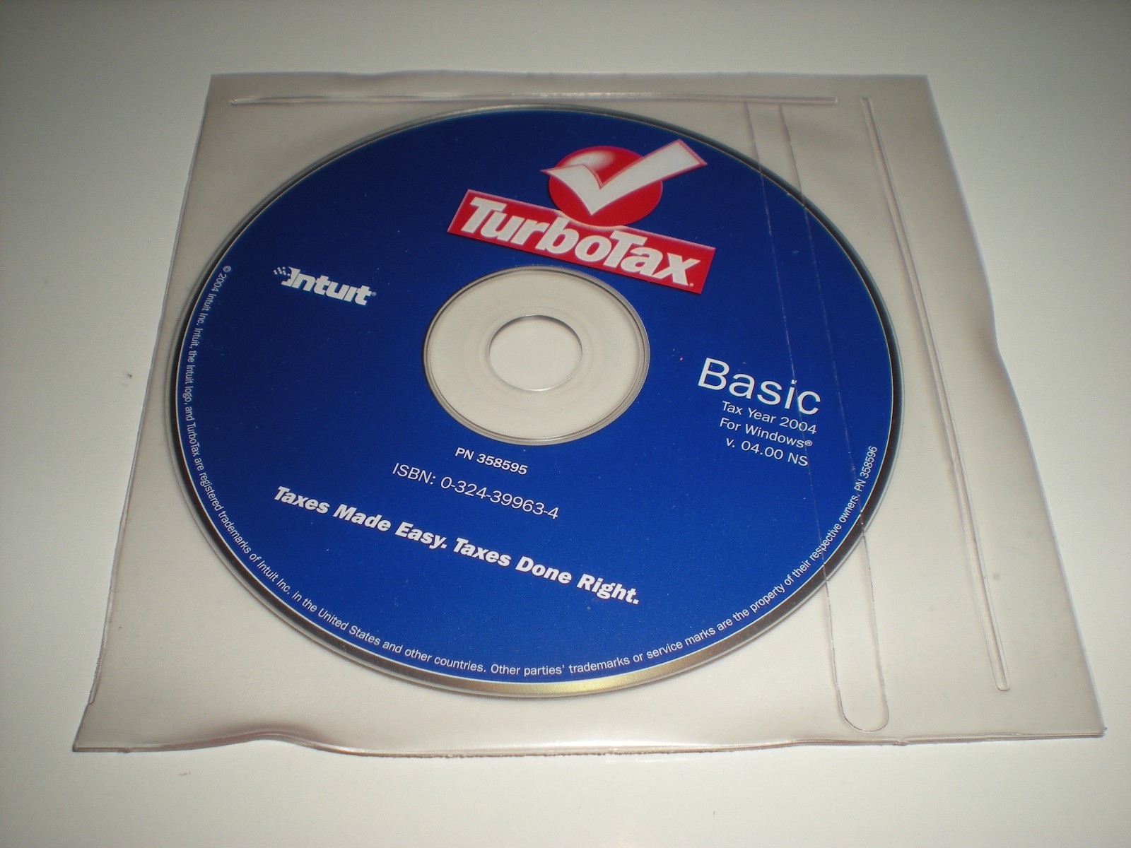 Turbotax 2004 Basic Turbo Tax. New. In sealed promotional sleeve. For Windows.