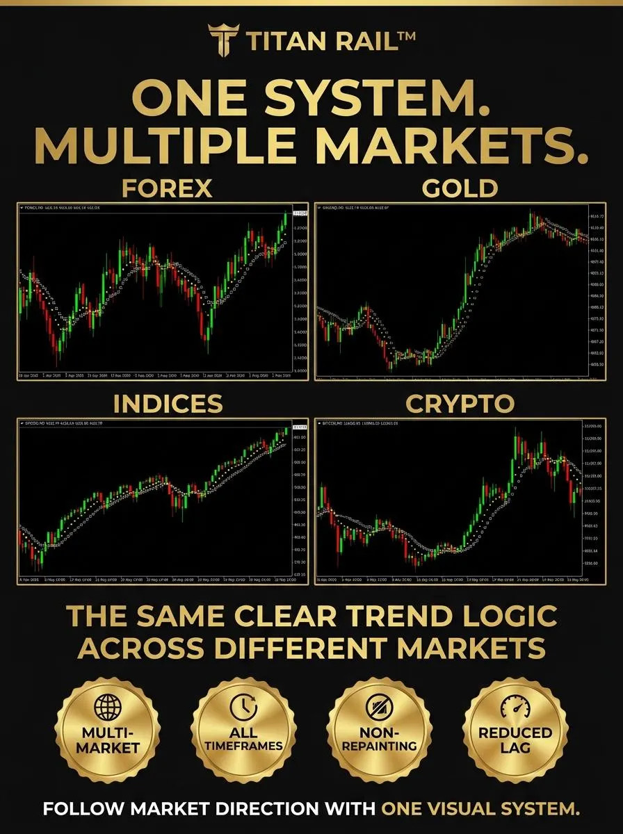 TITAN RAIL™ MT4 Indicator – Non-Repainting Trend System Forex Gold Trading