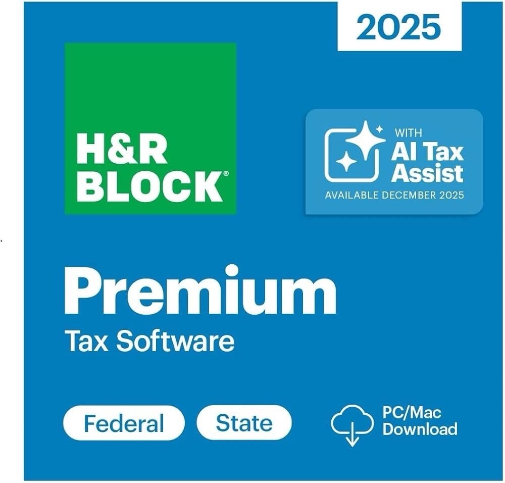 NEW 2025 H&R Block Tax Software Premium for PC Mac Key Card Self employed Rental