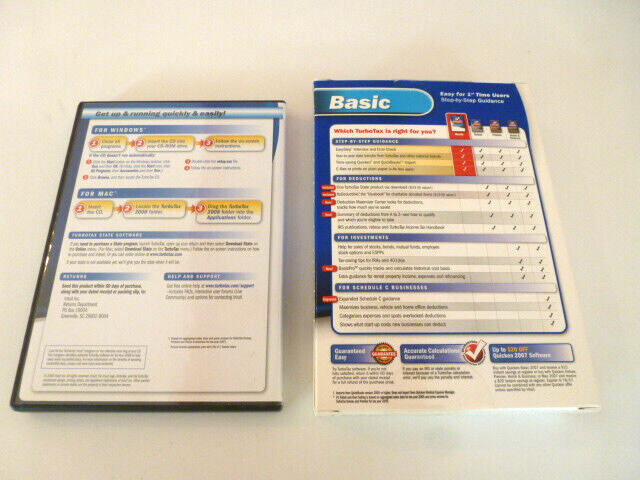 Turbotax Basic Turbo Tax 2006 and 2008