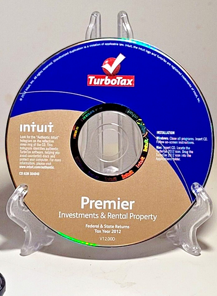 Intuit 2012 TurboTax Premier, Investment & Rental Property Fed & State Returns