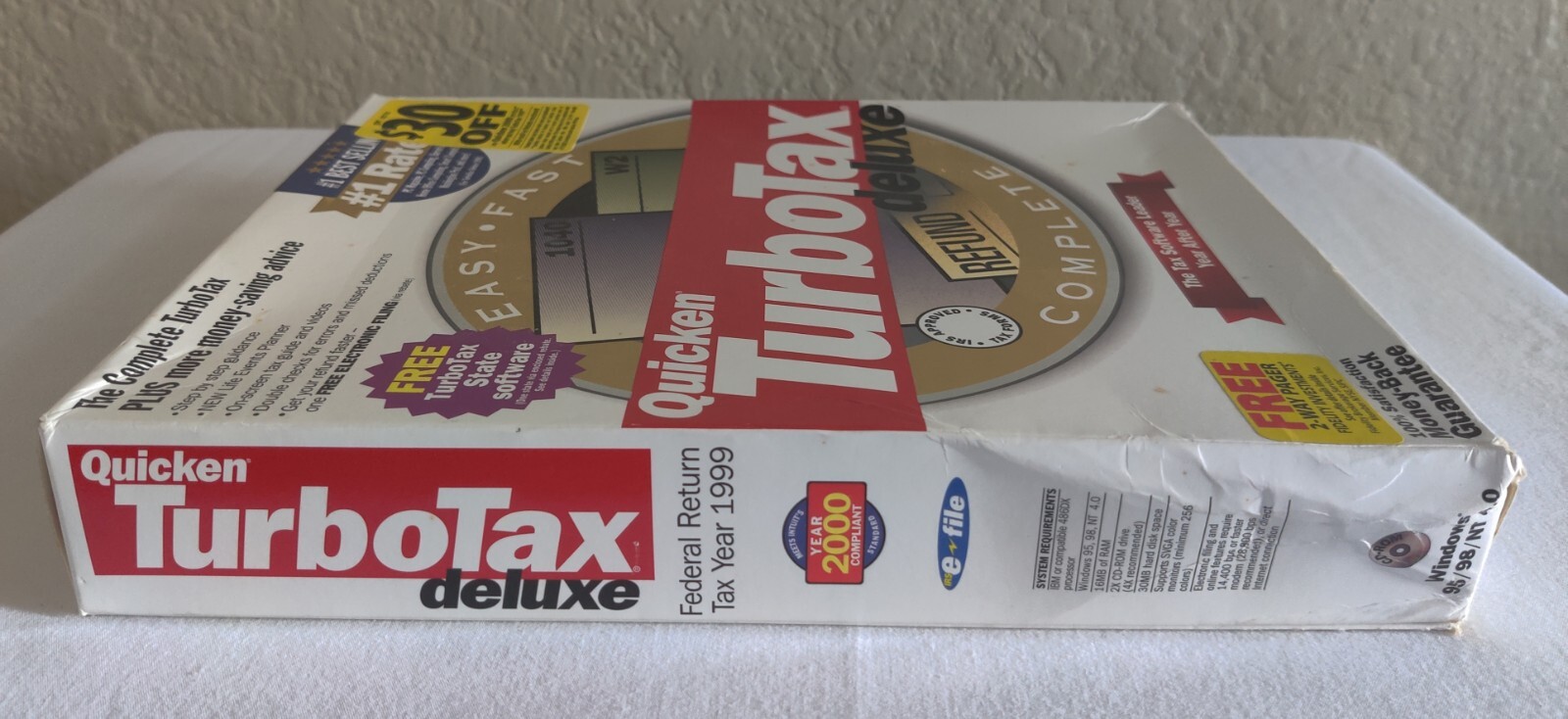 Quicken Turbo Tax Deluxe Tax Software 1999, for Windows 98/95/NT 4.0 Retail Box