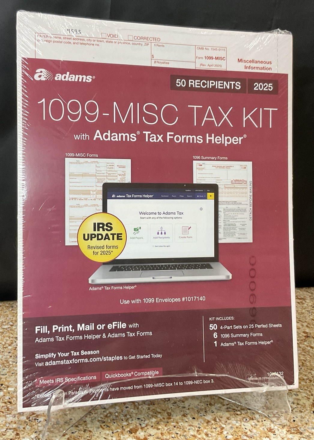 2025 Adams 1099-MISC TAX KIT Forms 4-Part 50 Recipients w Tax Forms Helper