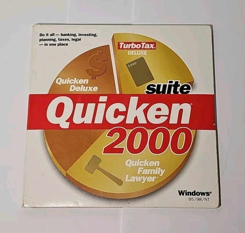 Suite Quicken Deluxe 2000 for Windows 95/98/NT Vintage Software TurboTax Lawyer