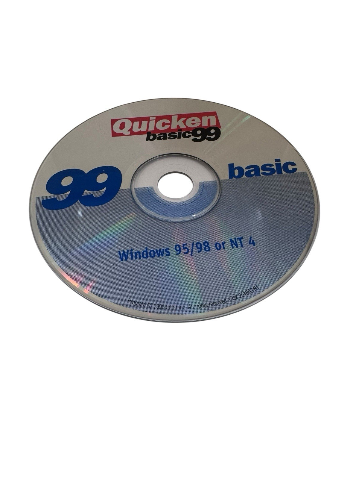 VINTAGE SOFTWARE: Intuit Quicken Basic 99 CD DISC For Windows 95/98/NT