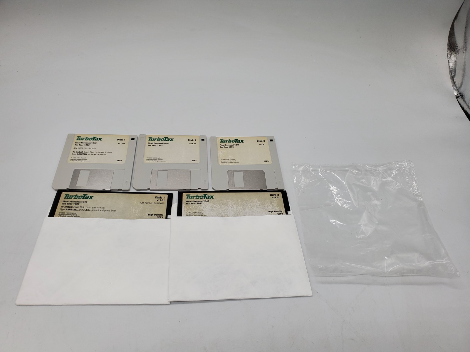 TurboTax Tax Year 1993 -Final Ver (ChipSoft, 3.5 & 5.25 Disks, DOS) Vintage CIB