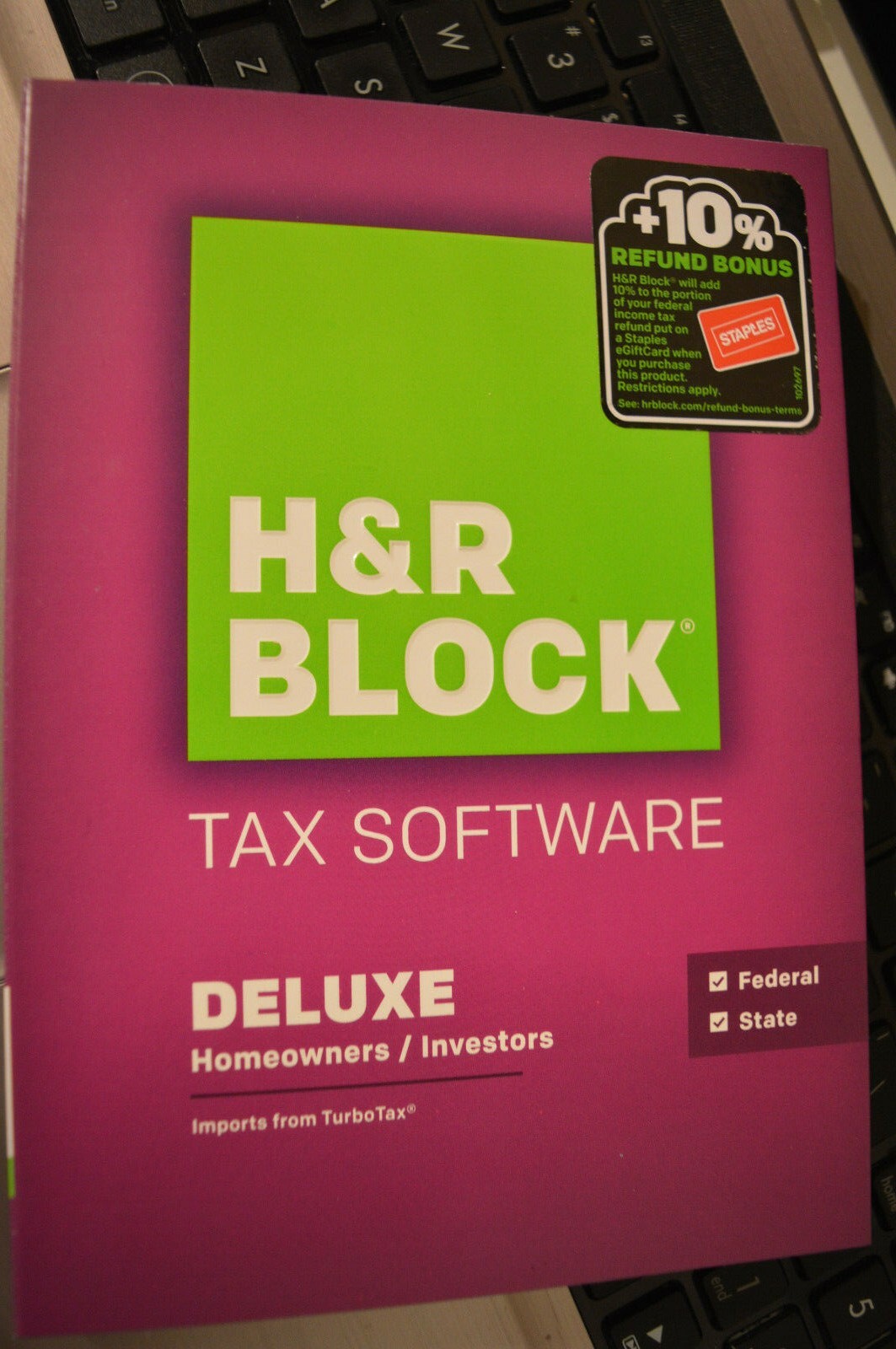 2016 TaxCut DELUXE Federal turbo H&R Block Tax Cut New CD sealed in Box!