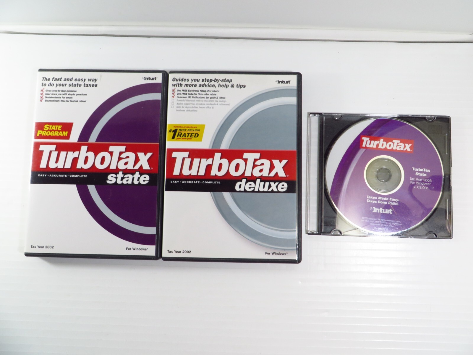 3 Pack Quicken TurboTax for Windows, 2002 Deluxe/State, 2003 State Bundle