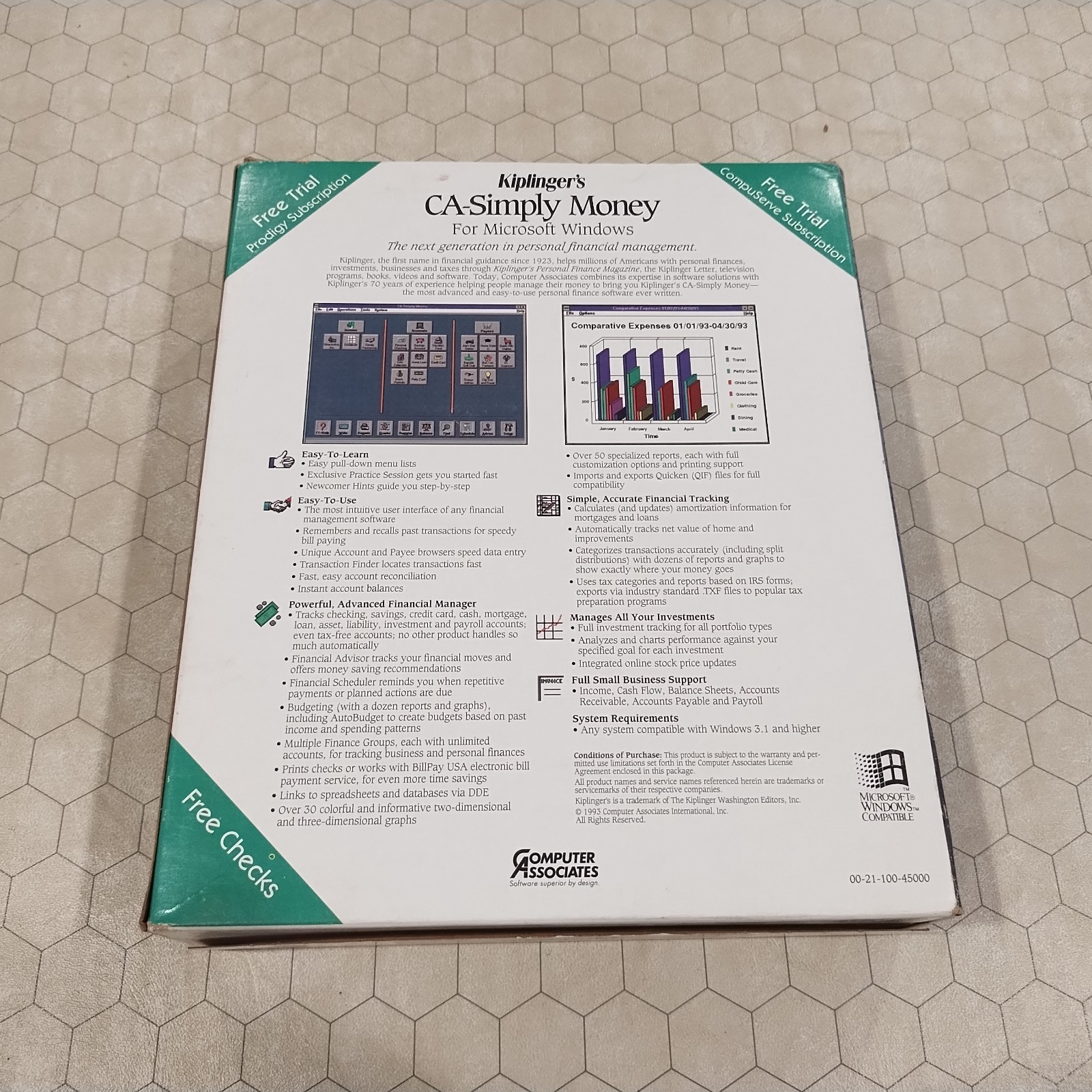 Kiplinger’s CA-Simply Money, Windows 3.1, sealed floppy disks, 1993