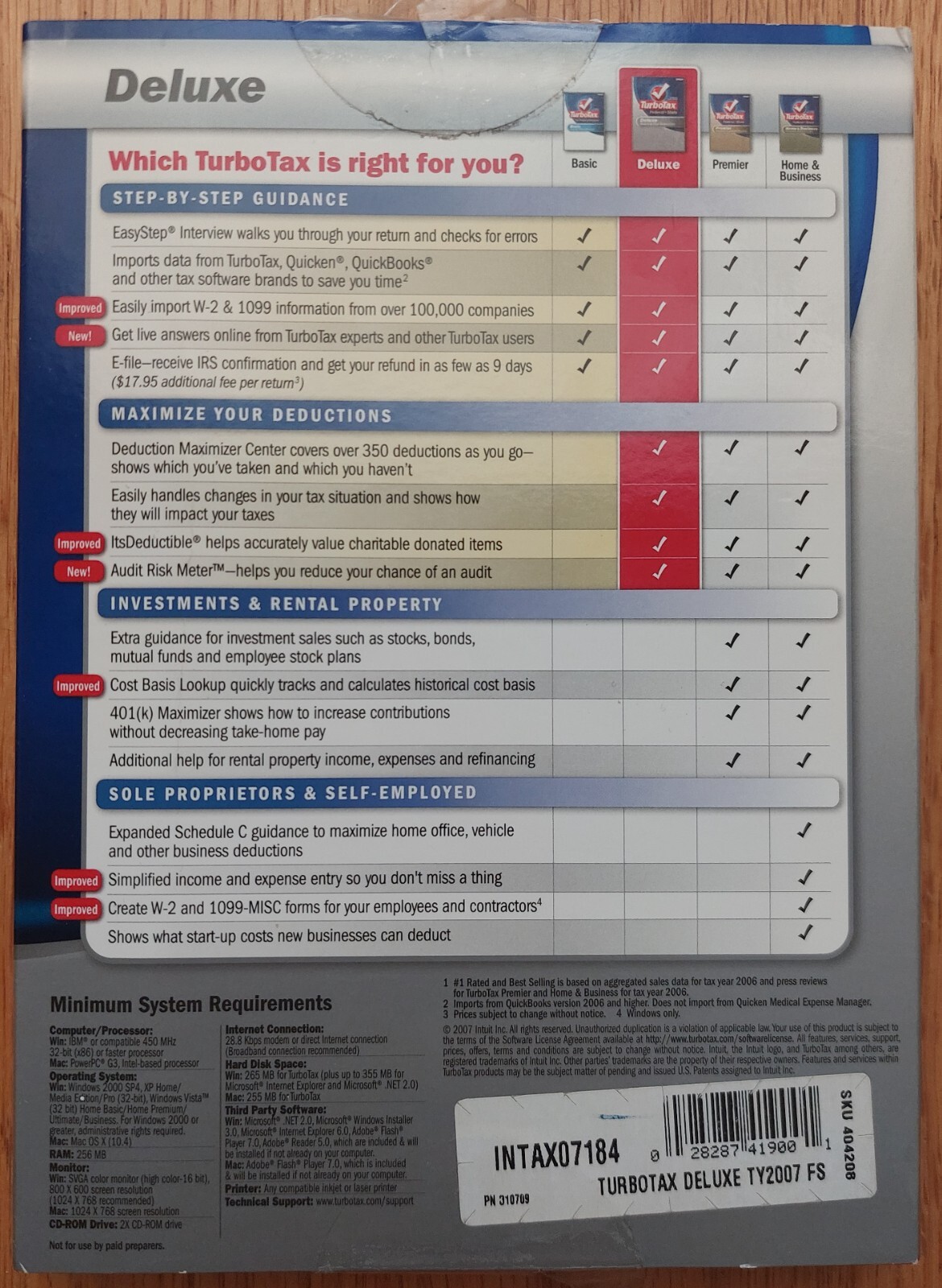 Turbo Tax Deluxe 2007 Federal & State